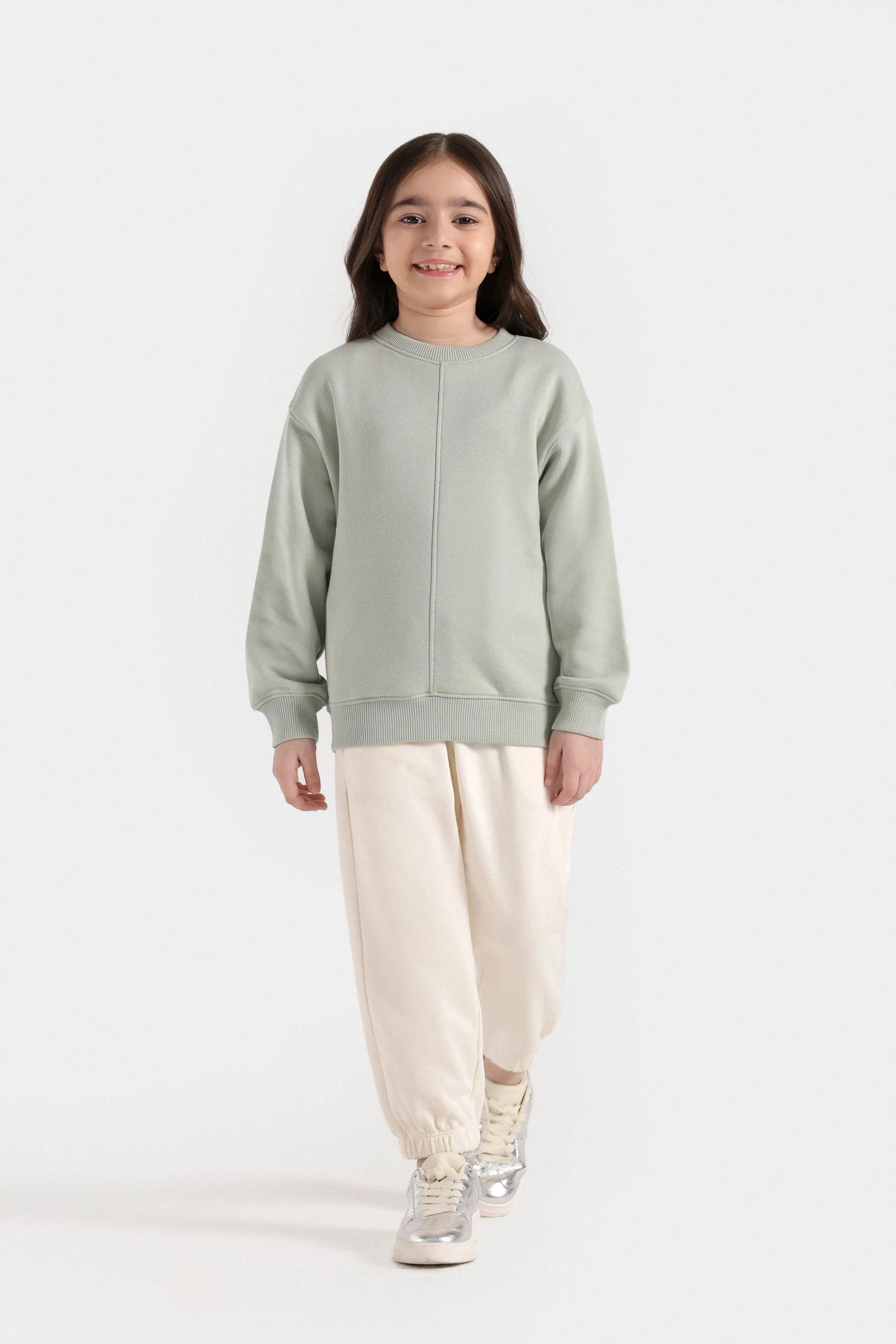 Basic Sweatshirt With Cut & Sew Detail - Image 4