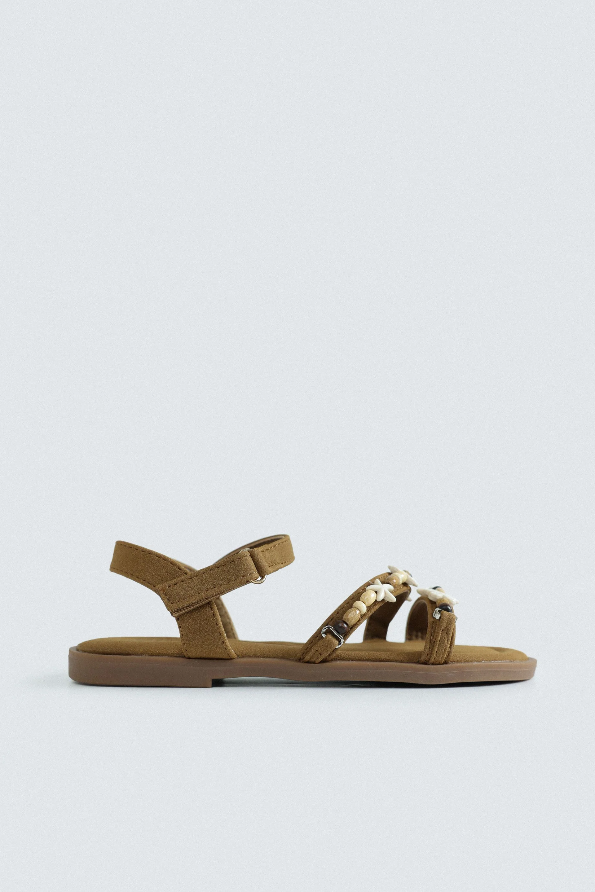 Suede Beaded Sandals