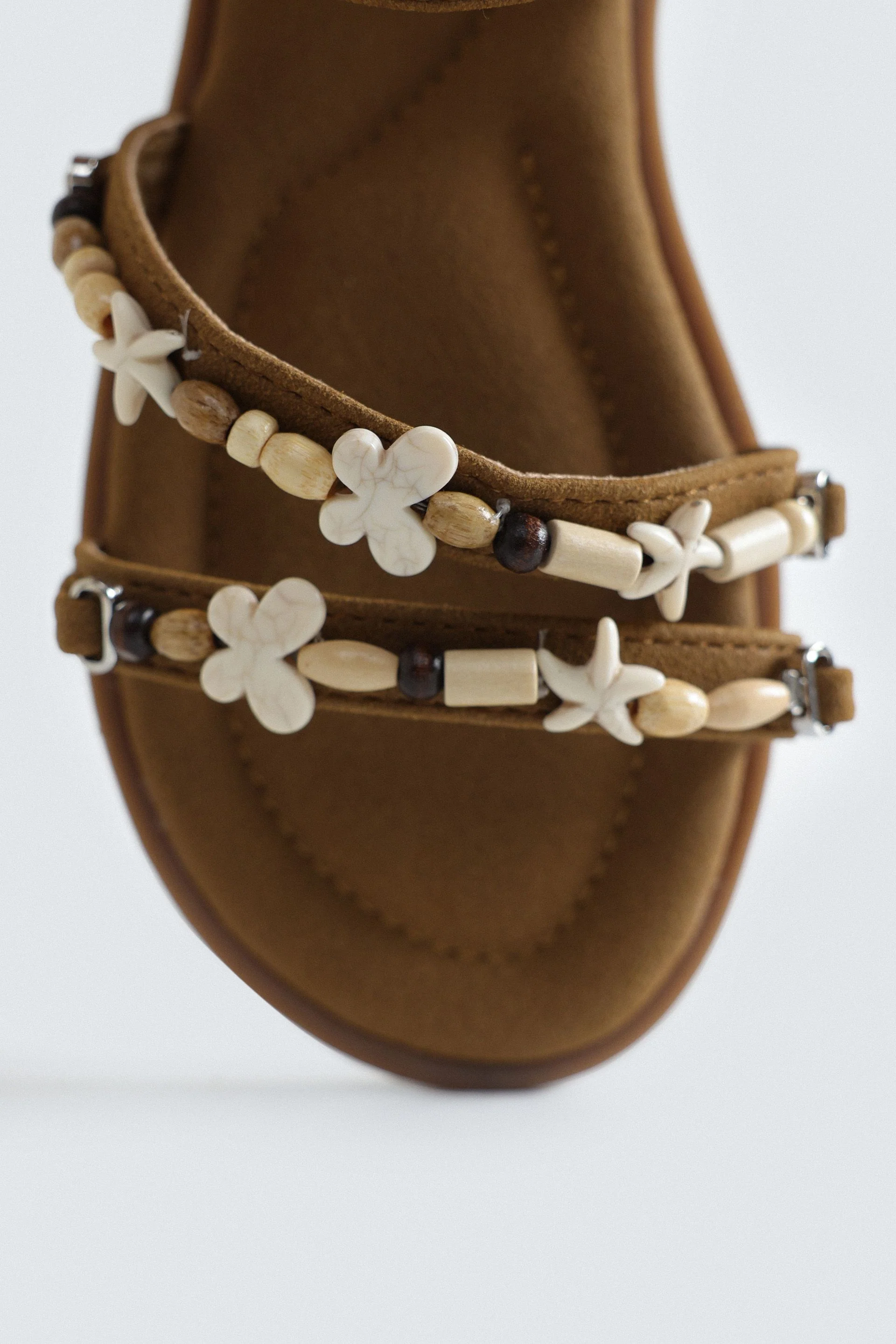 Suede Beaded Sandals - Image 3