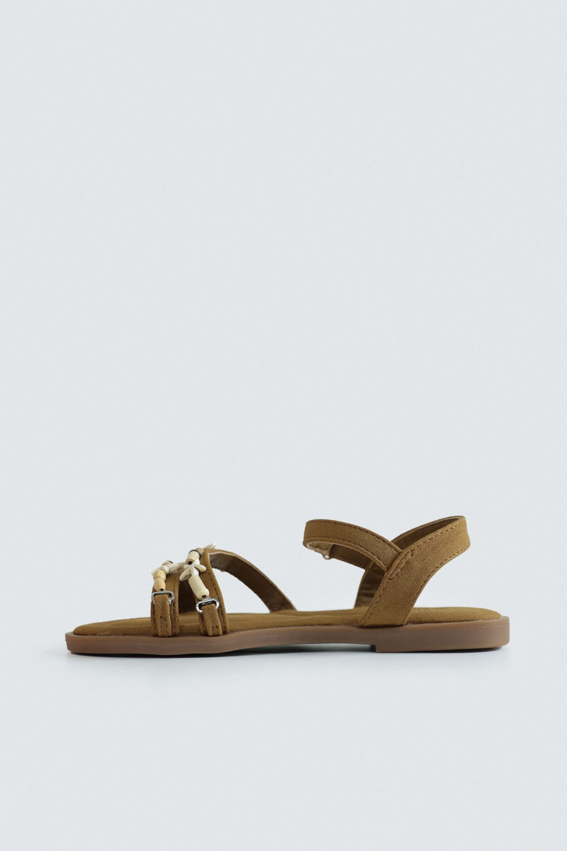 Suede Beaded Sandals - Image 4