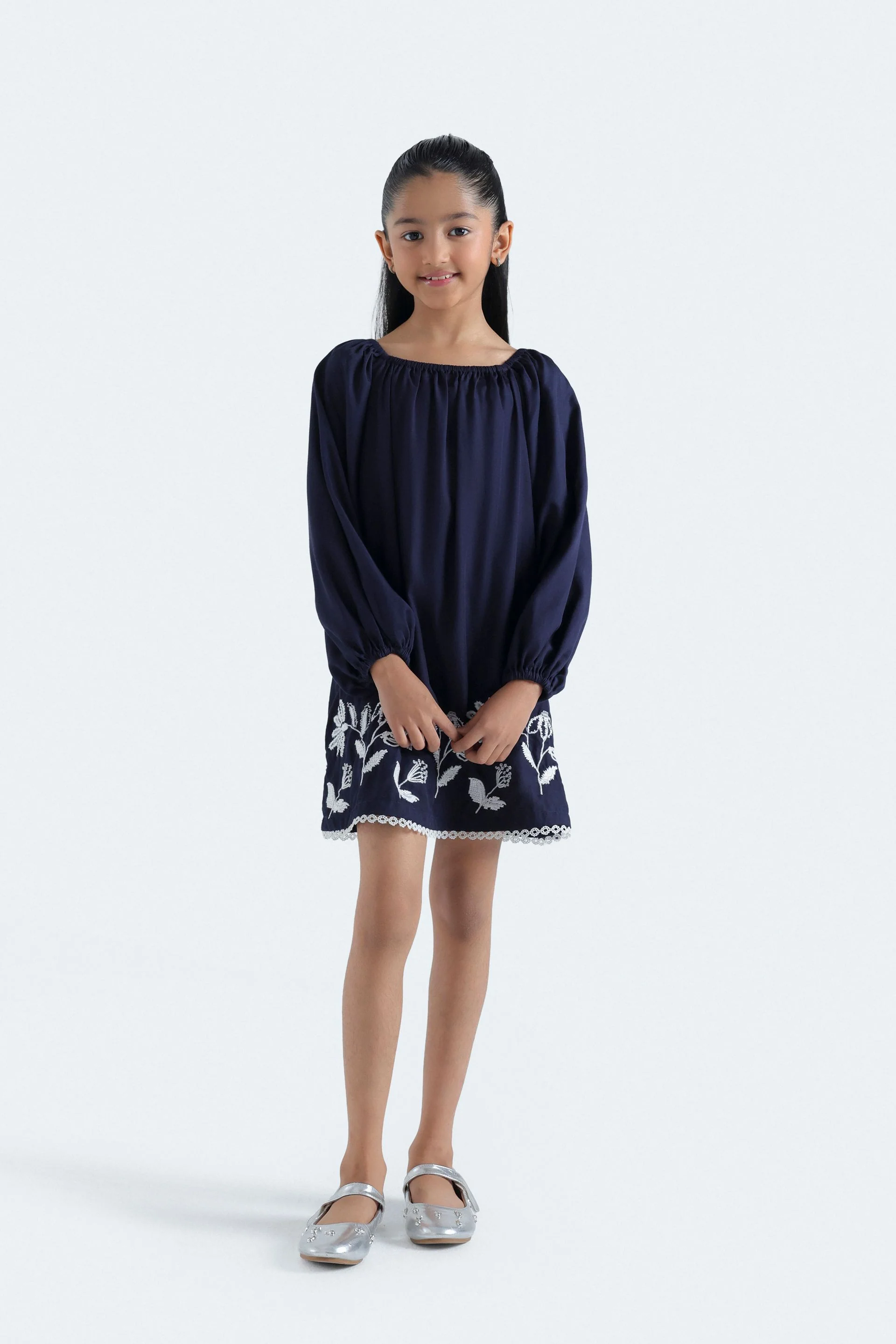 Embroidered Knee Length Dress - Image 4