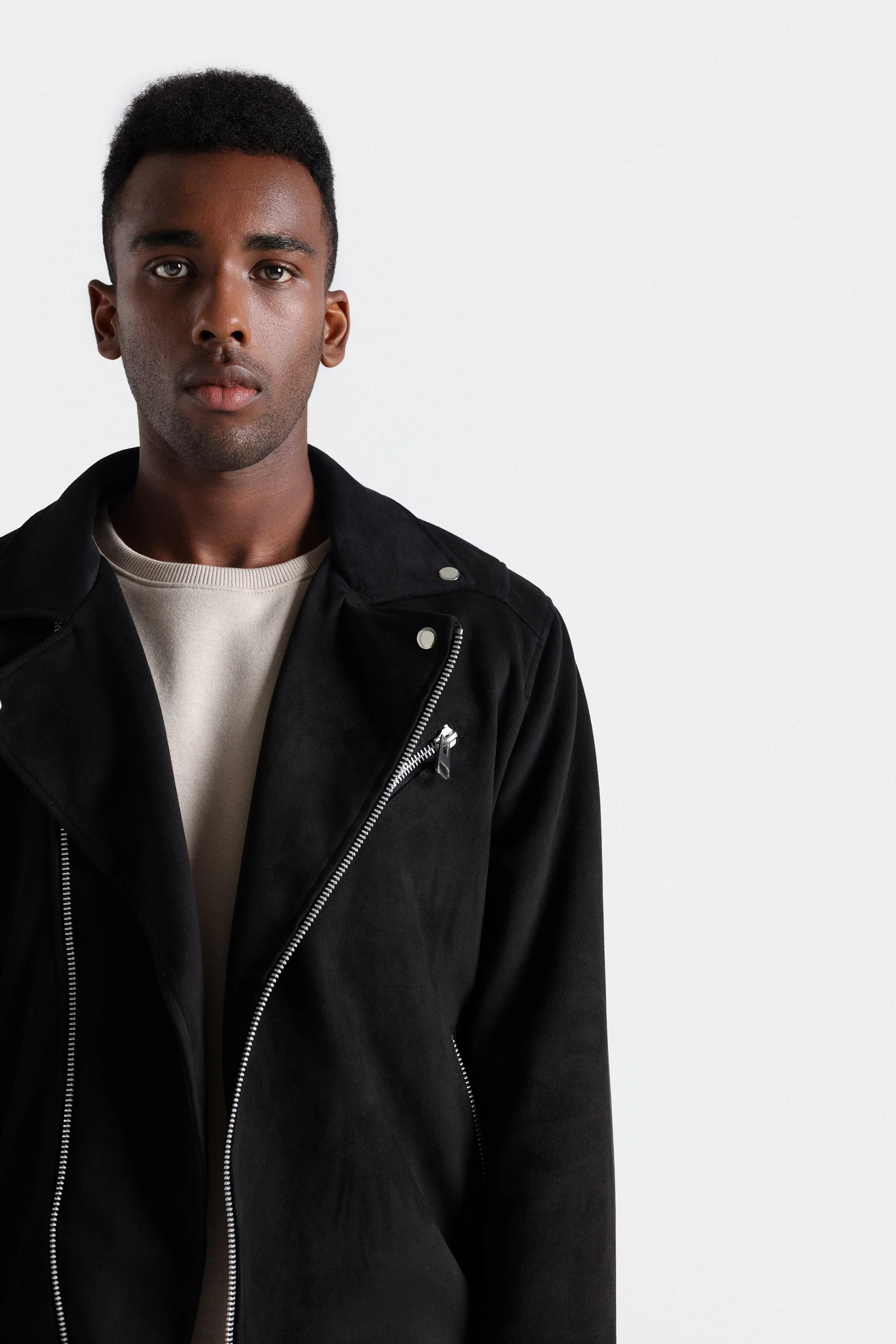 Basic Suede Biker Jacket - Image 2