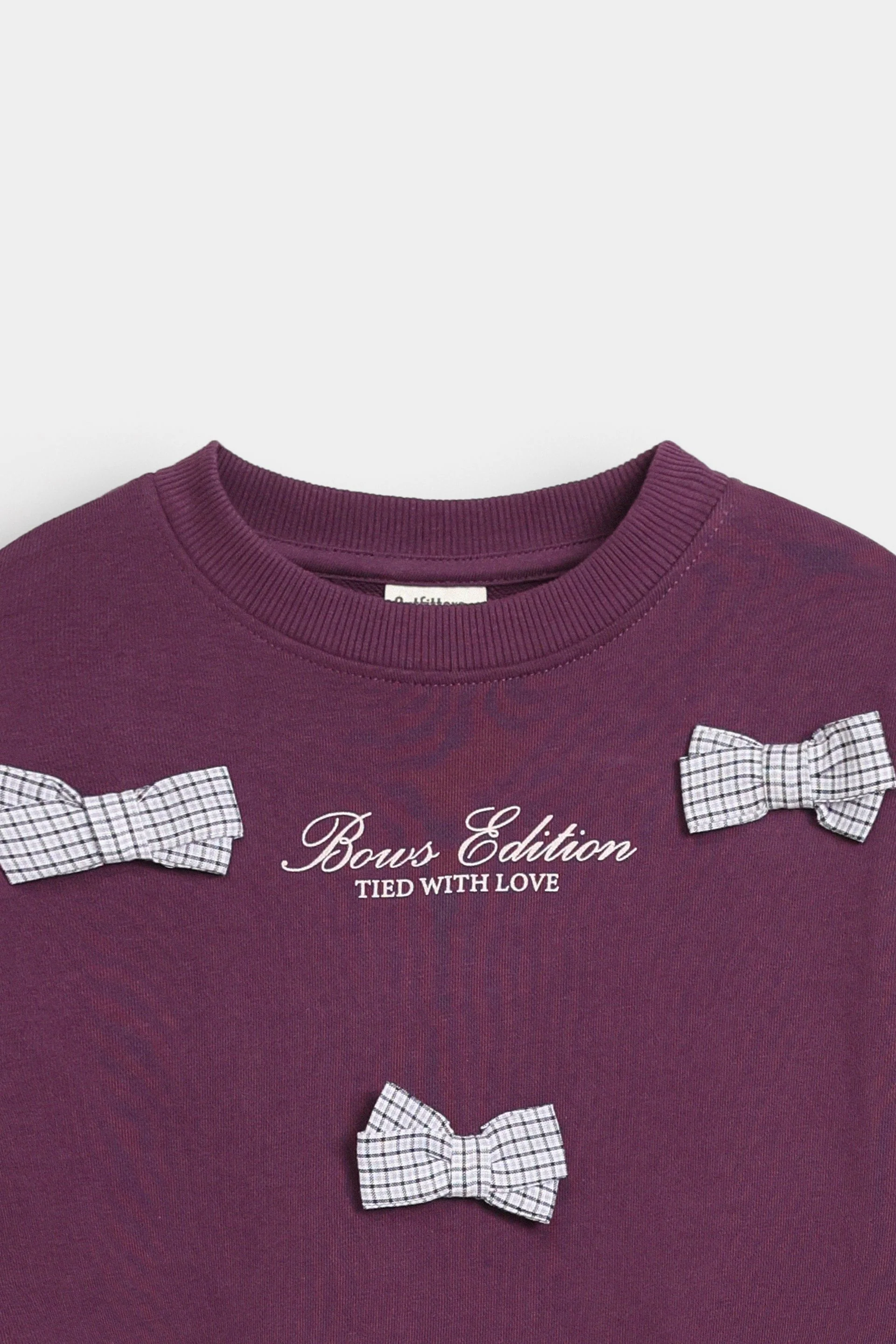 Graphic Sweatshirt with 3D Bow Detail - Image 2