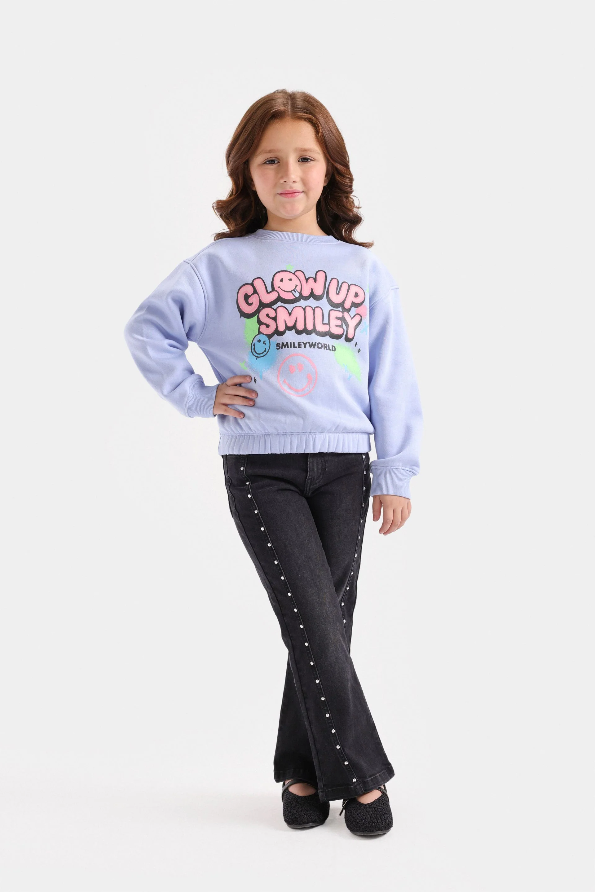 Cropped Slogan Print Sweatshirt - Image 4