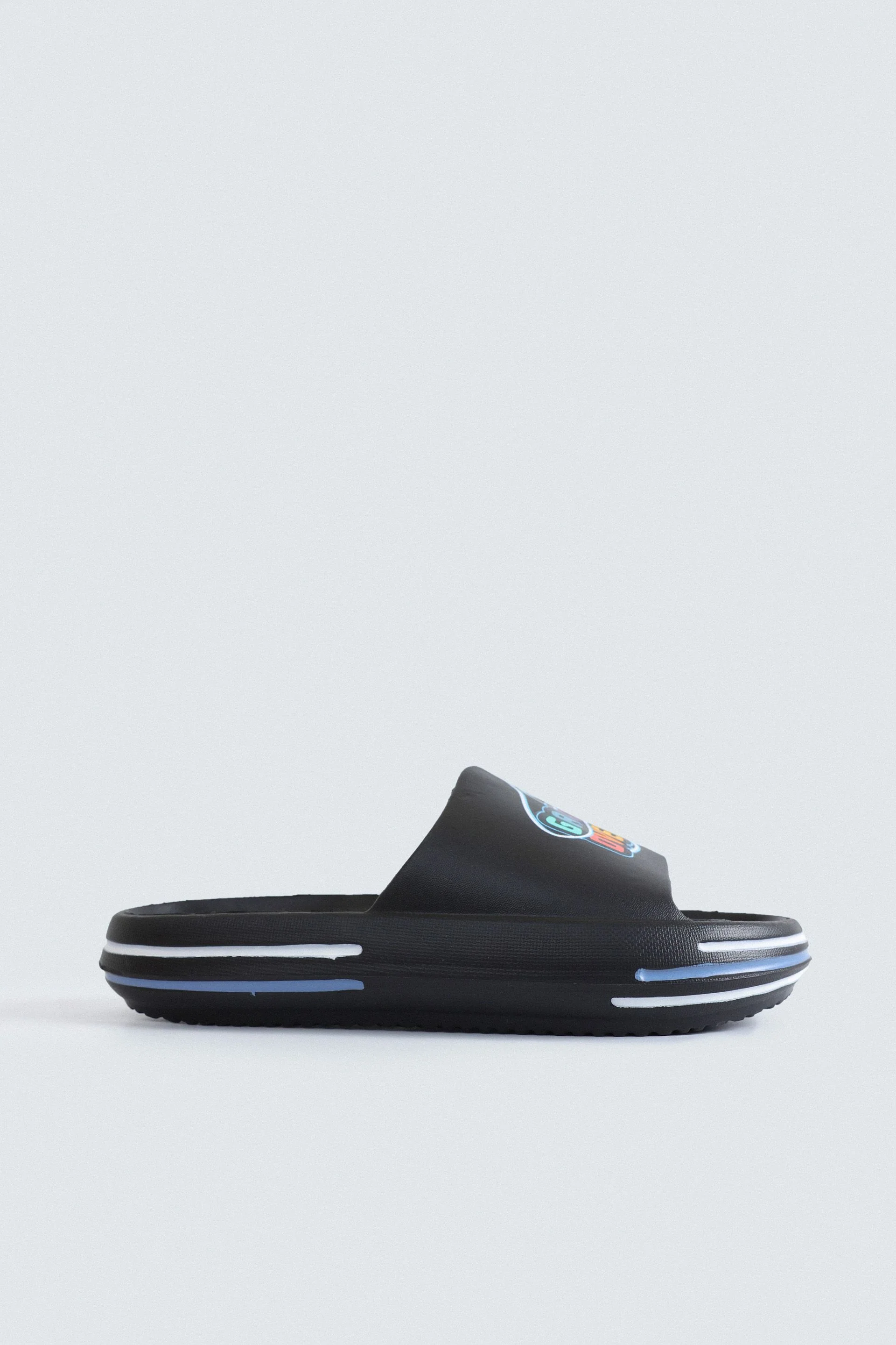 Slogan Print Rubber Slides