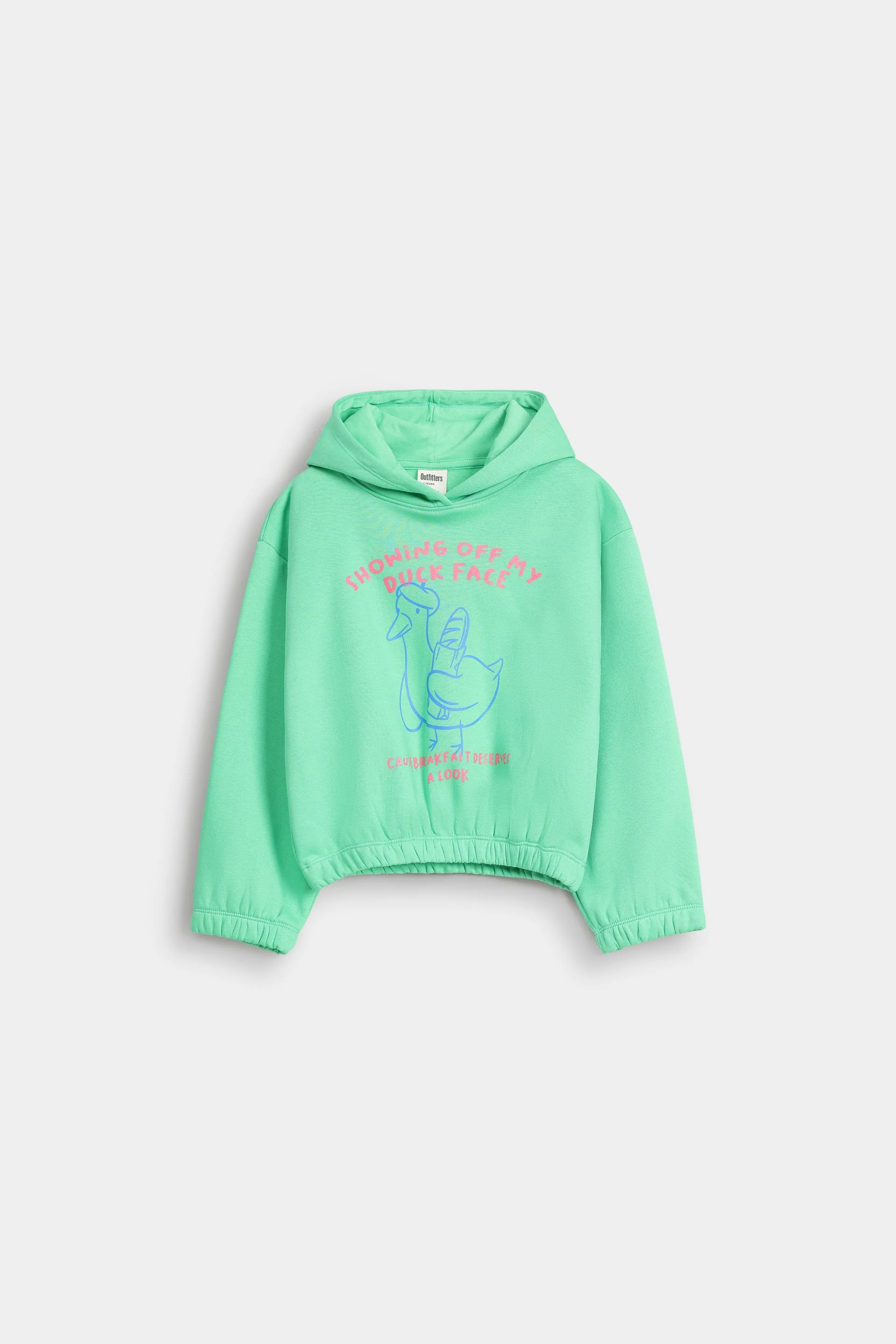 Cropped Graphic Hoodie