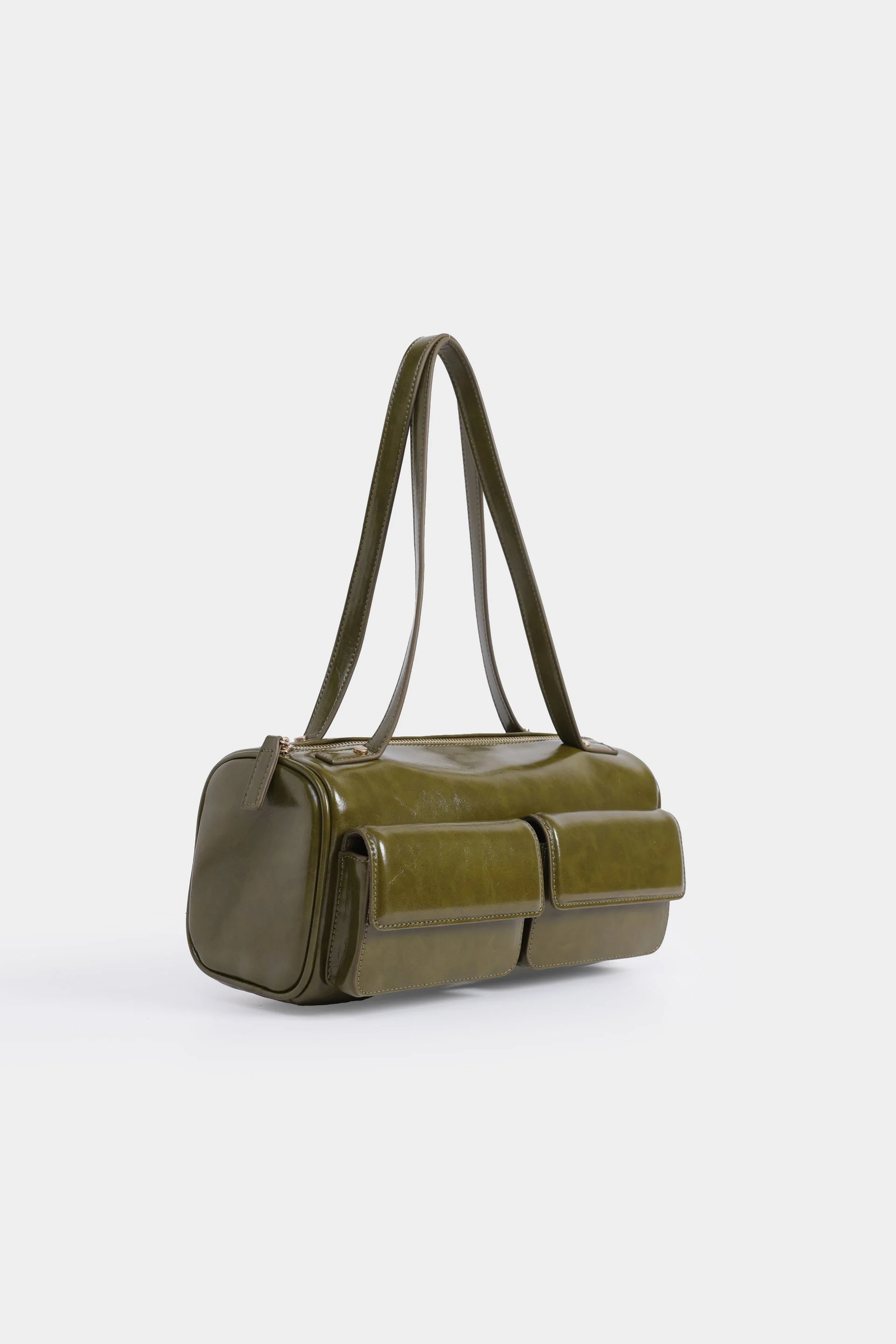 Faux Leather Barrel Bag - Image 2