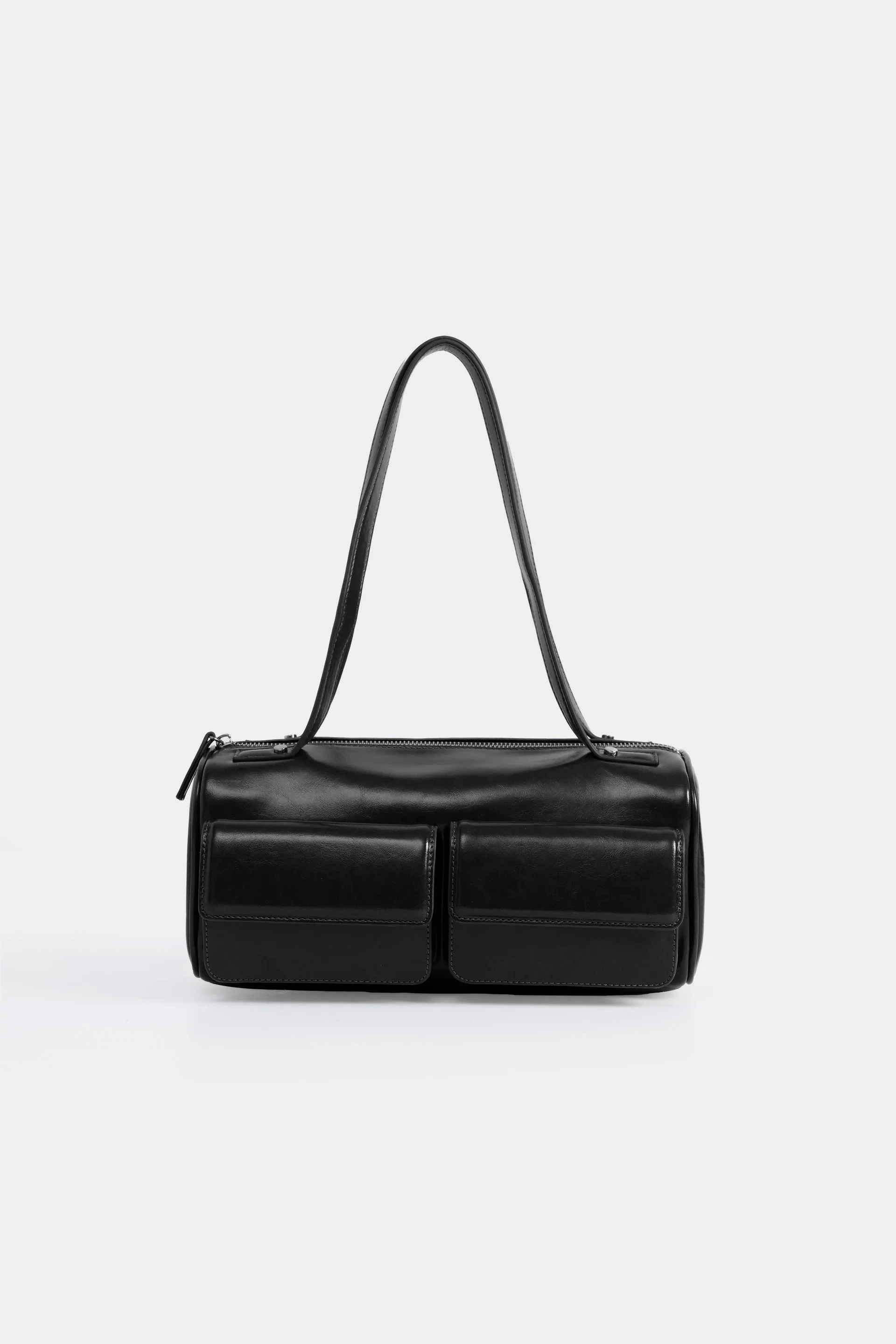Faux Leather Barrel Bag - Image 6