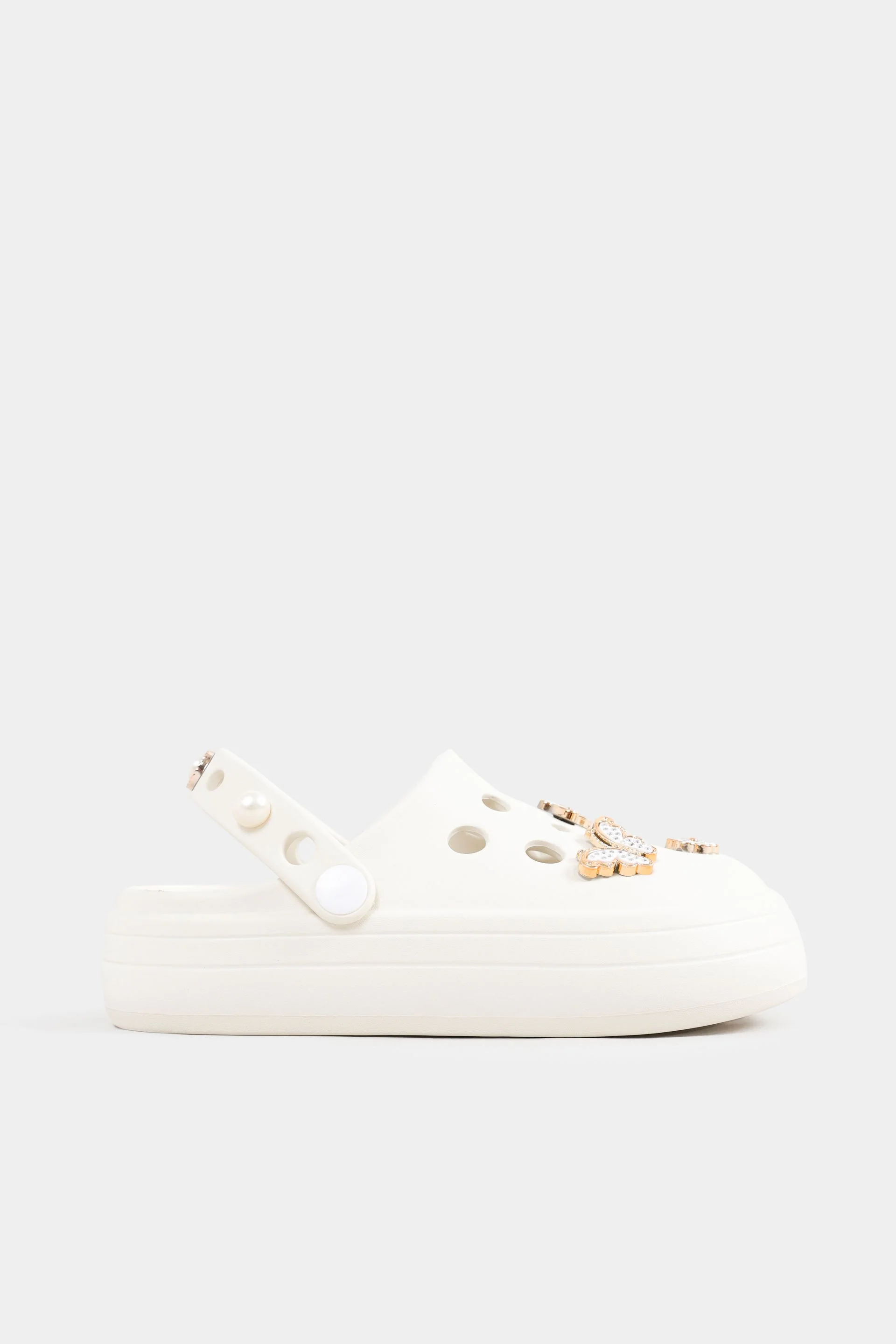 Embellished Rubberized Clogs