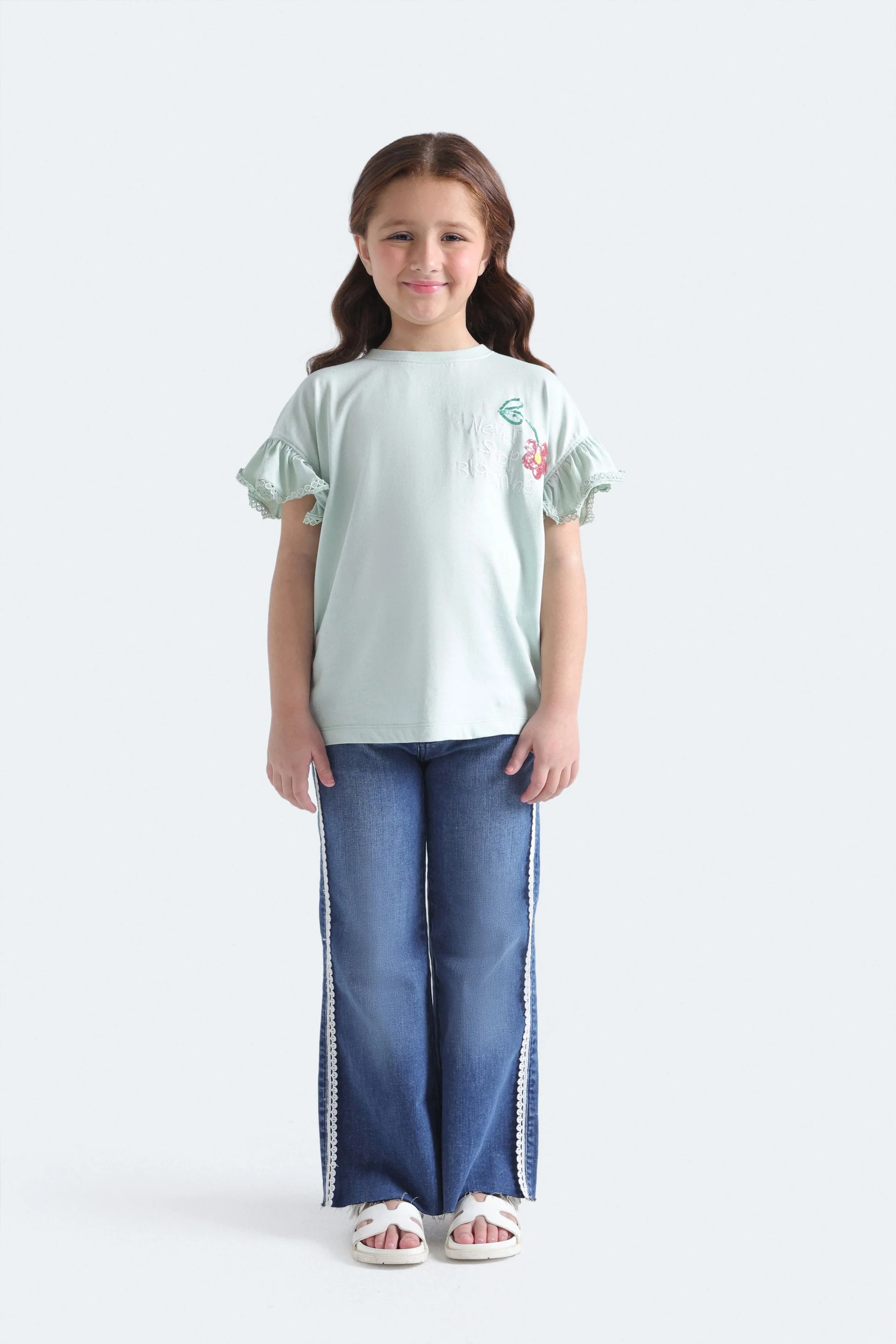 Boot Cut Jeans With Lace Detail - Image 5