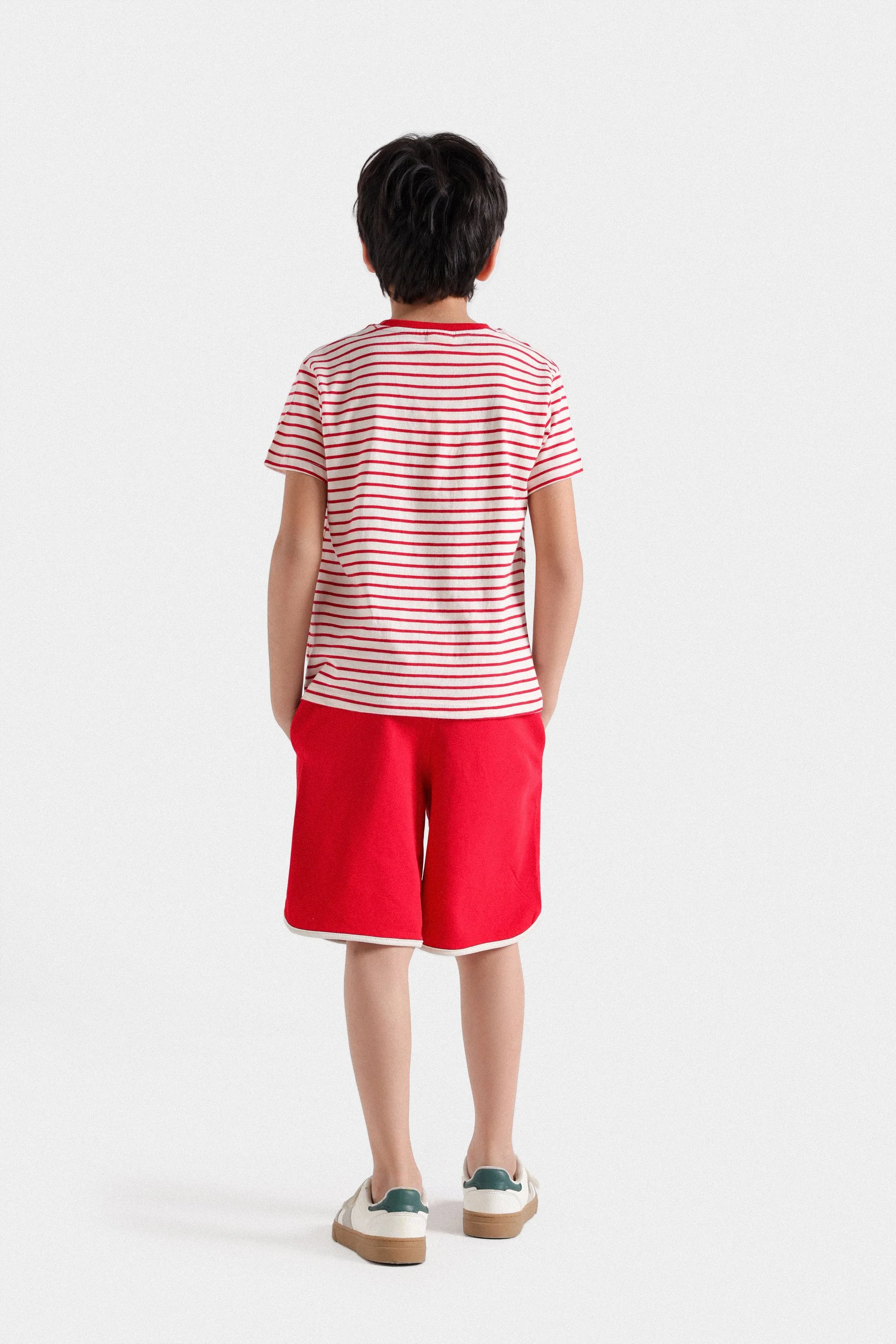 Knit Shorts With Contrast Draw-String - Image 10