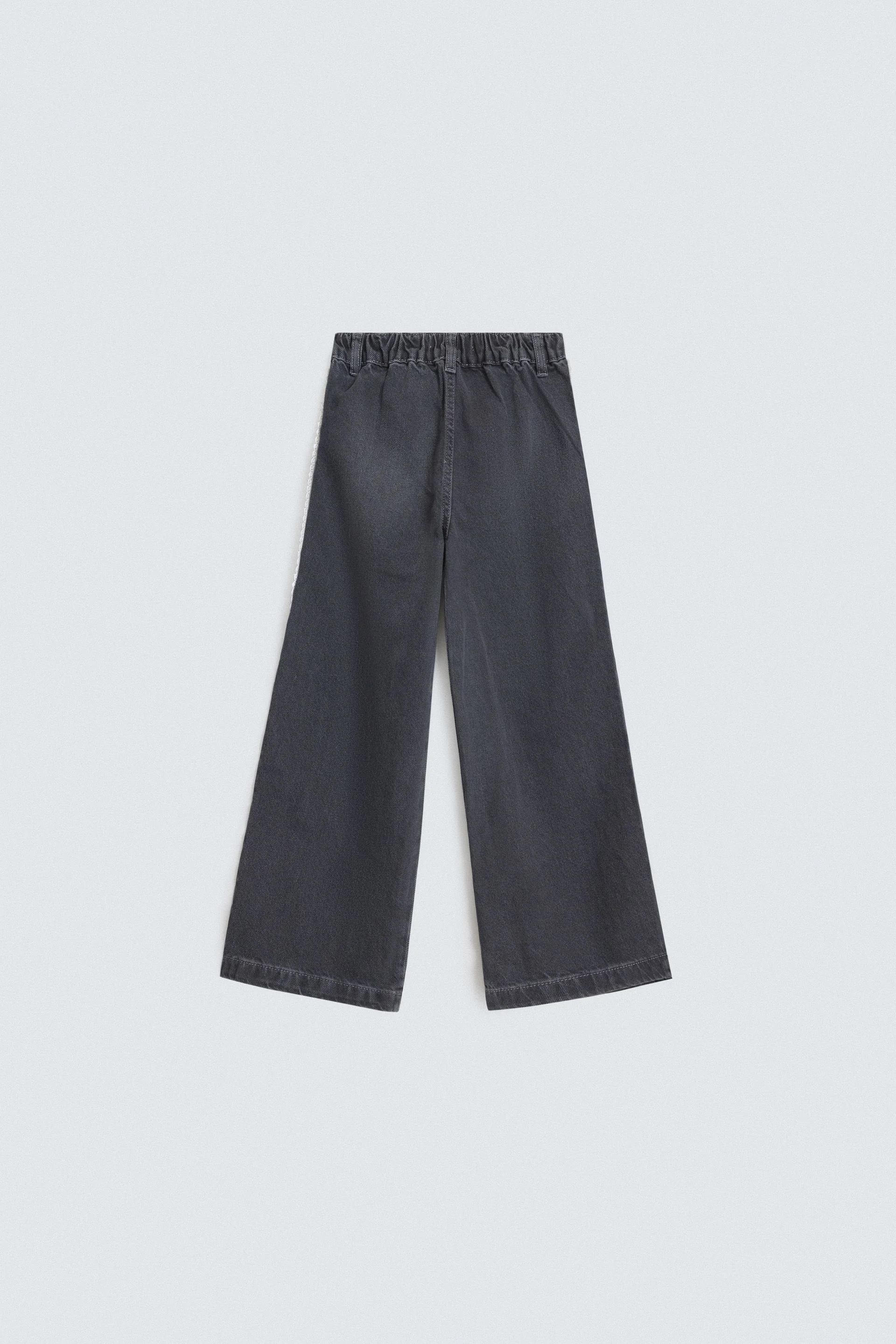 Wide Leg Jeans With Lace Detail - Image 4