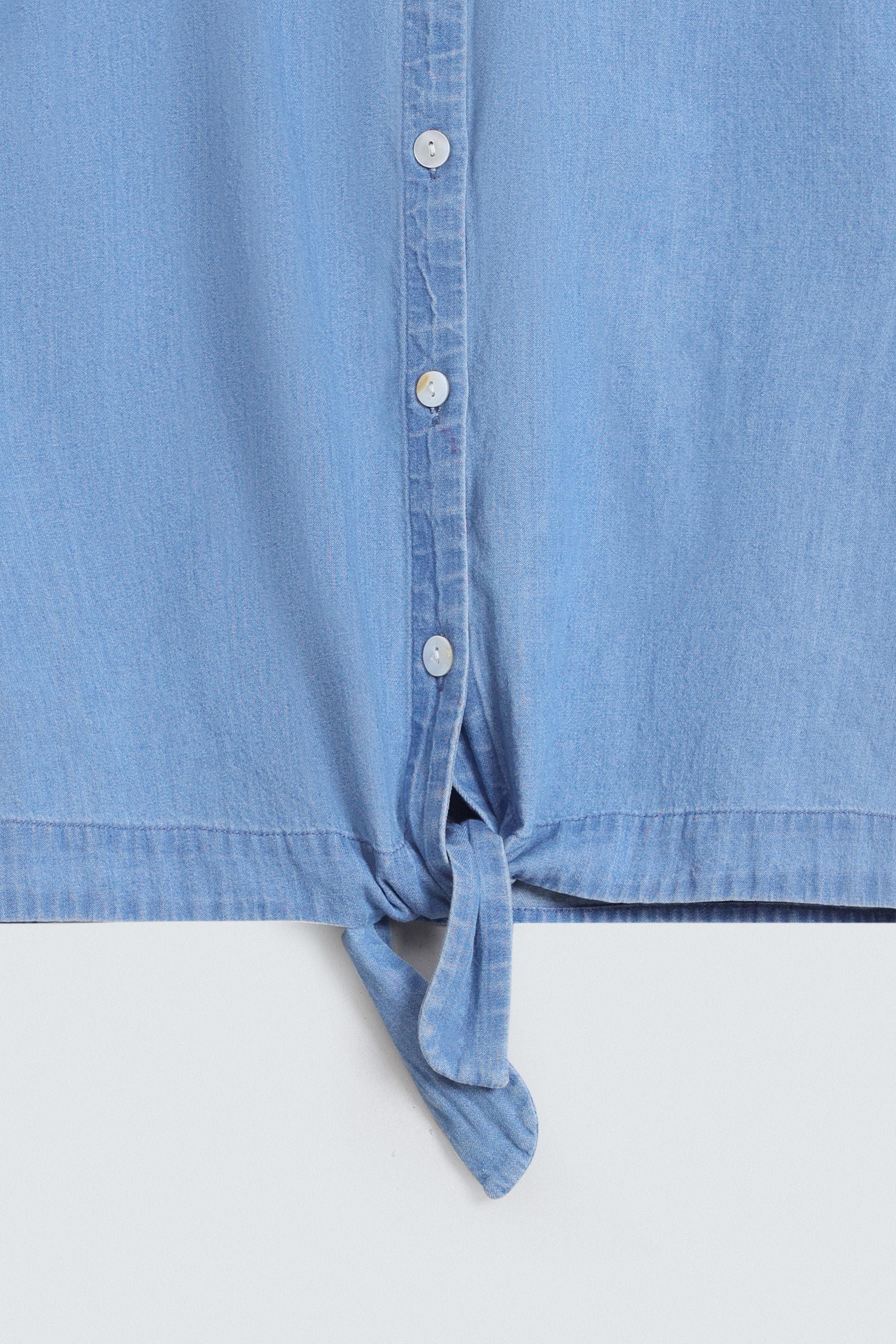 Denim Shirt With Knot Detail - Image 2