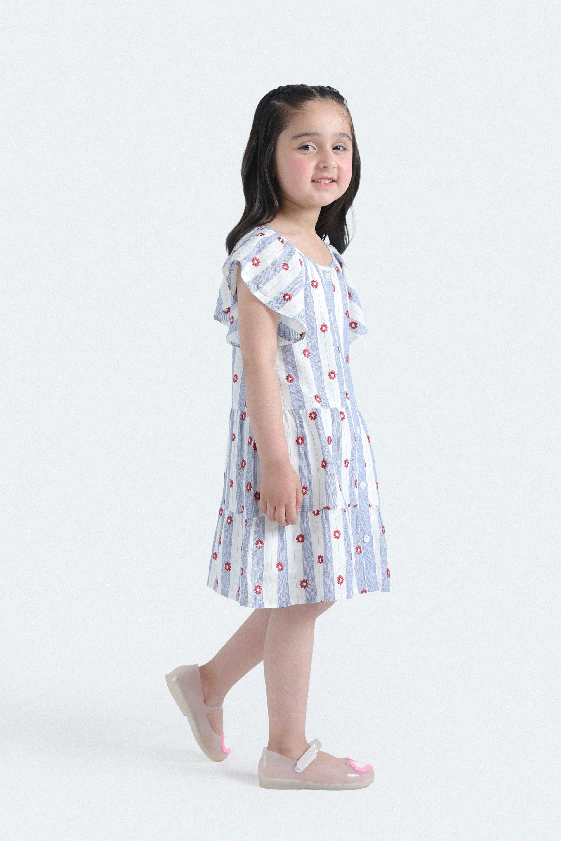 Embroidered Tier Panel Dress - Image 5