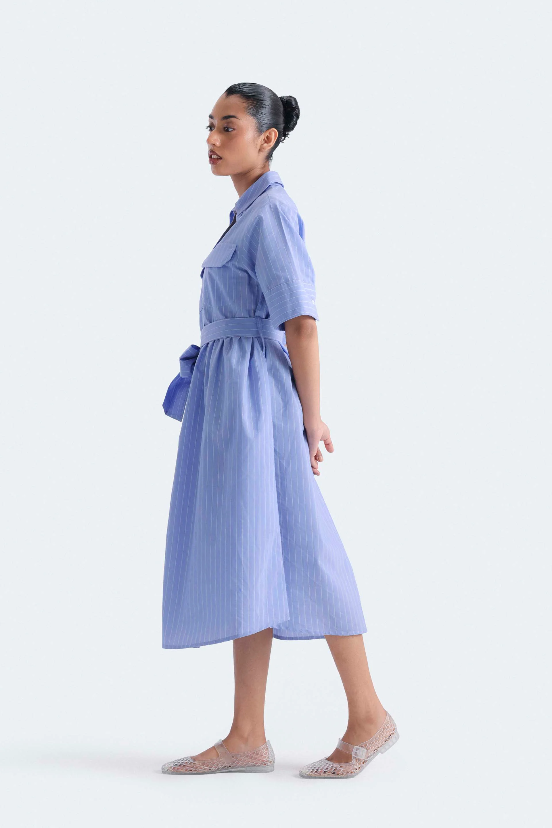 Striped Midi Dress - Image 4