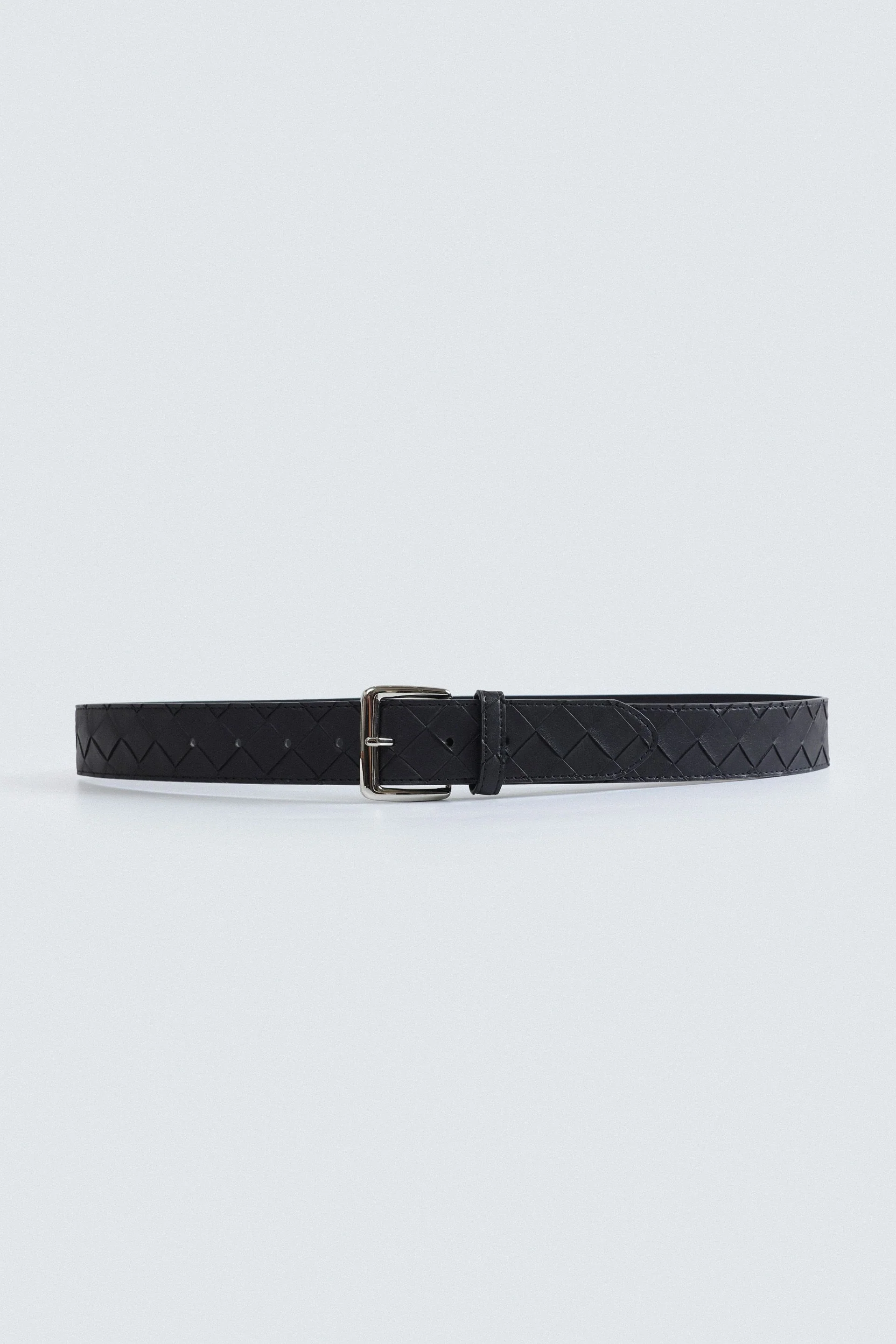 Woven Faux Leather Belt