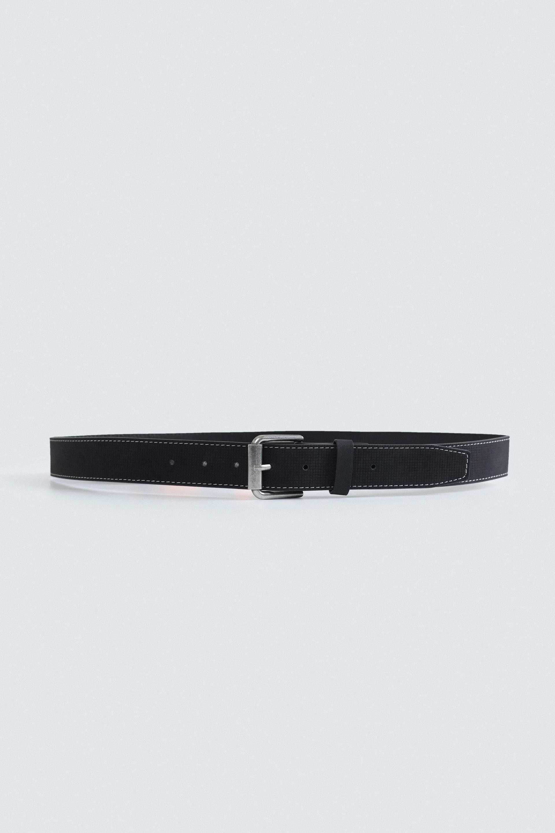 Checkered Faux Leather Belt