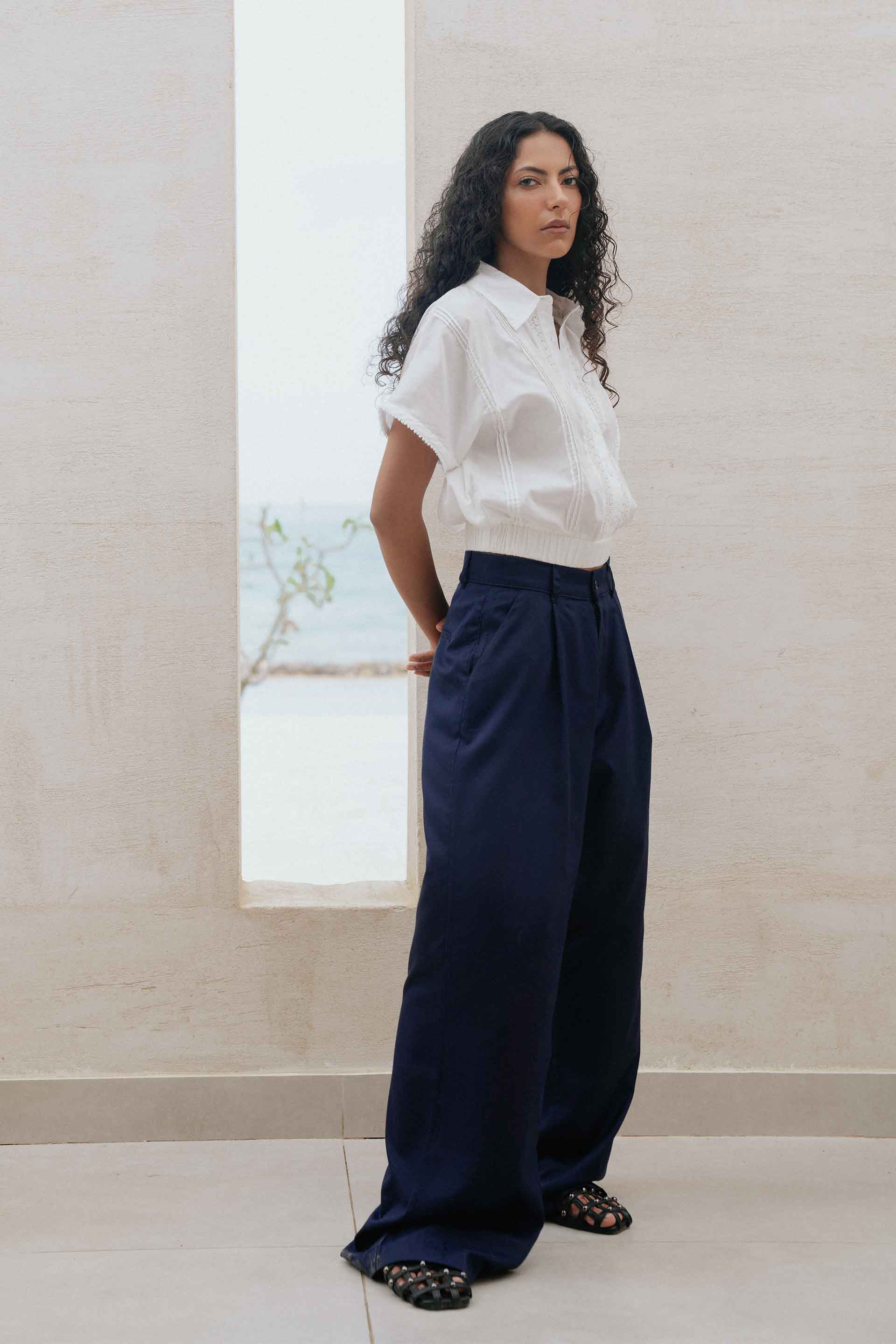 Pleated Wide Leg Pants - Image 5