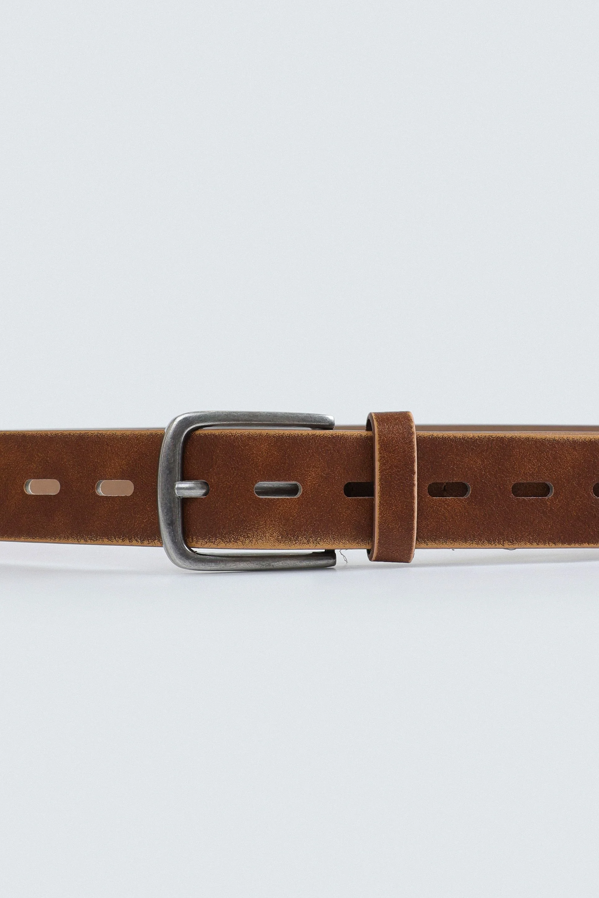 Suede Belt With Cutout Detail - Image 2