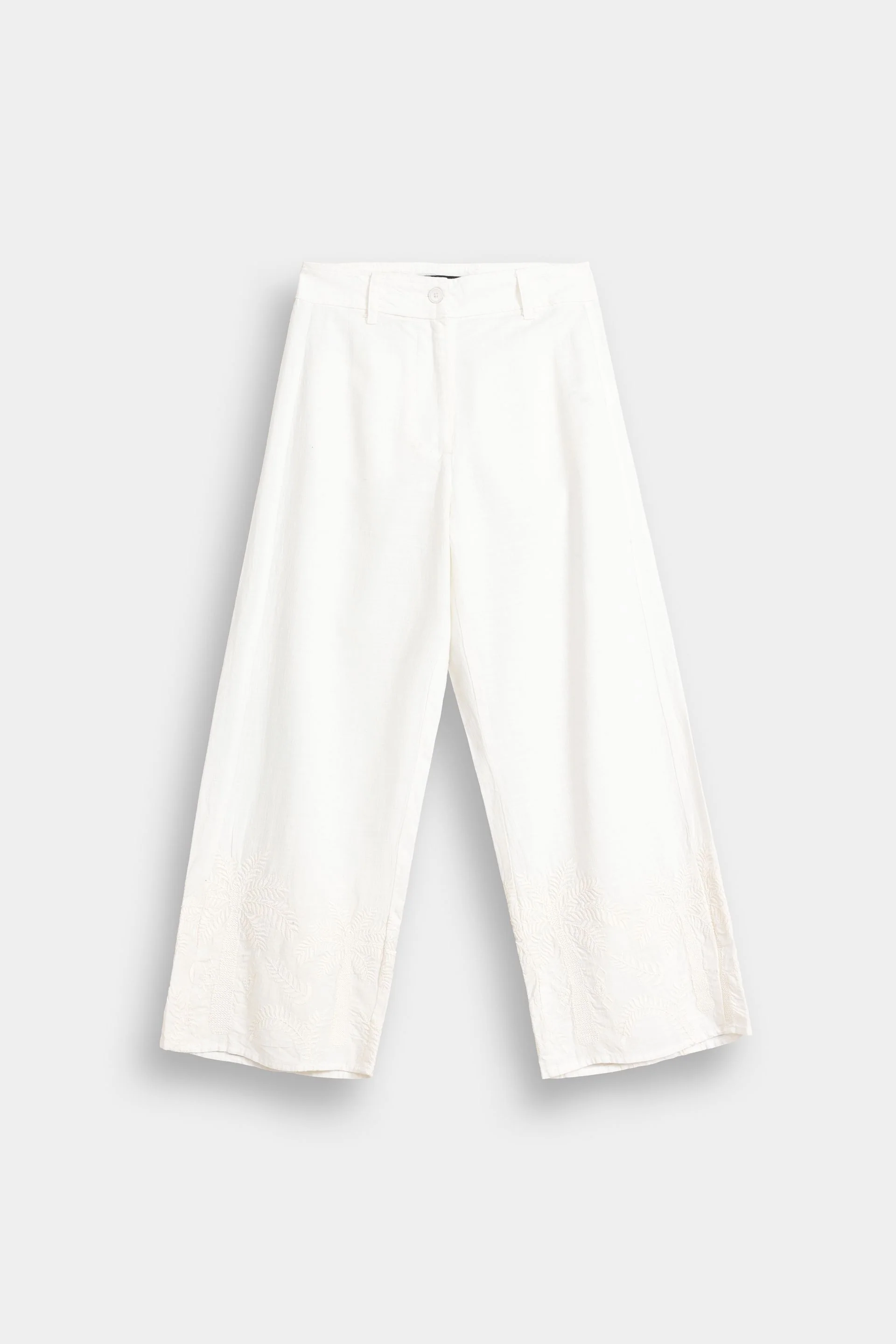 Embroidered Wide Leg Trousers