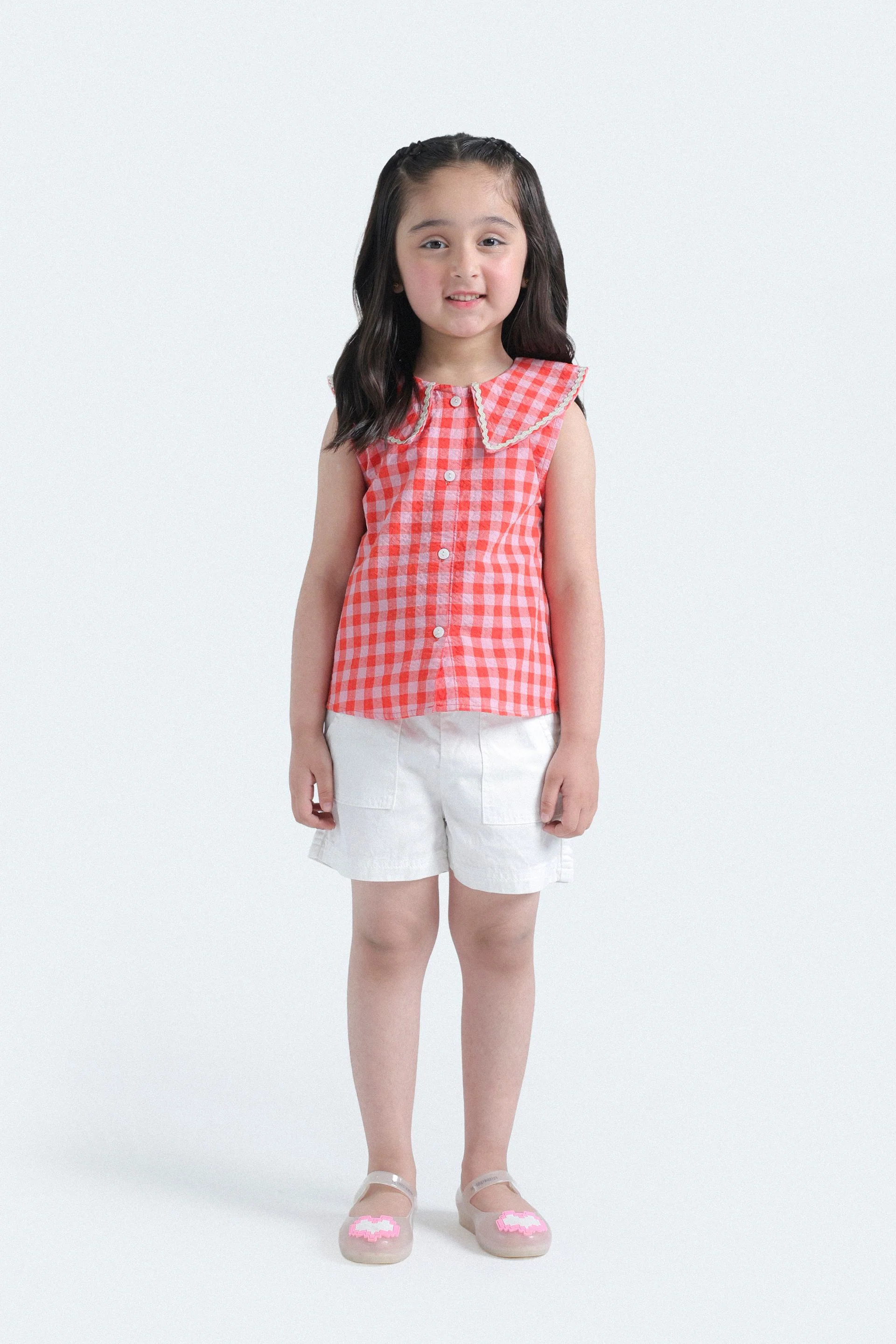 Cropped Checkered Shirt - Image 4