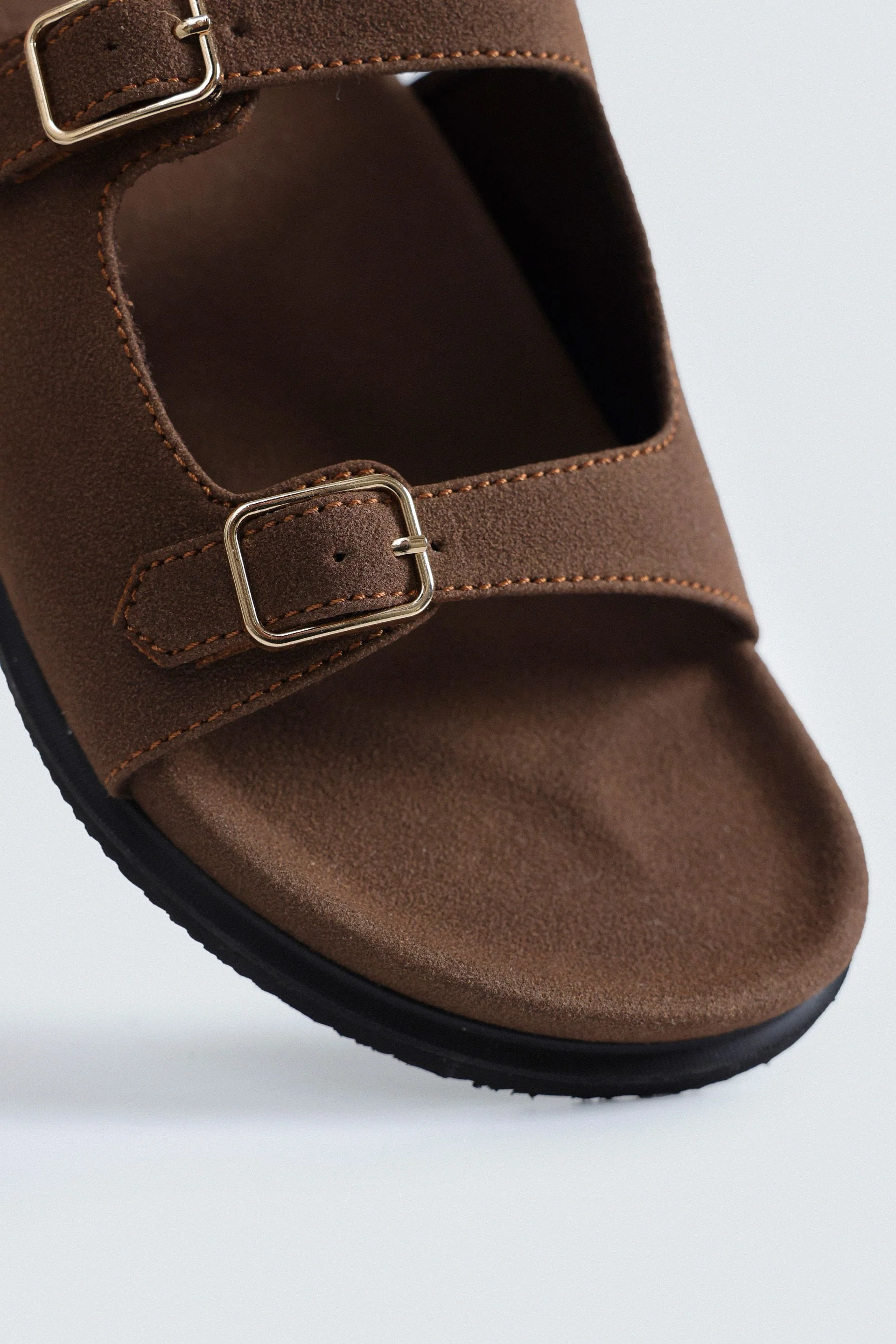 Suede Buckle Strap Flats - Image 9