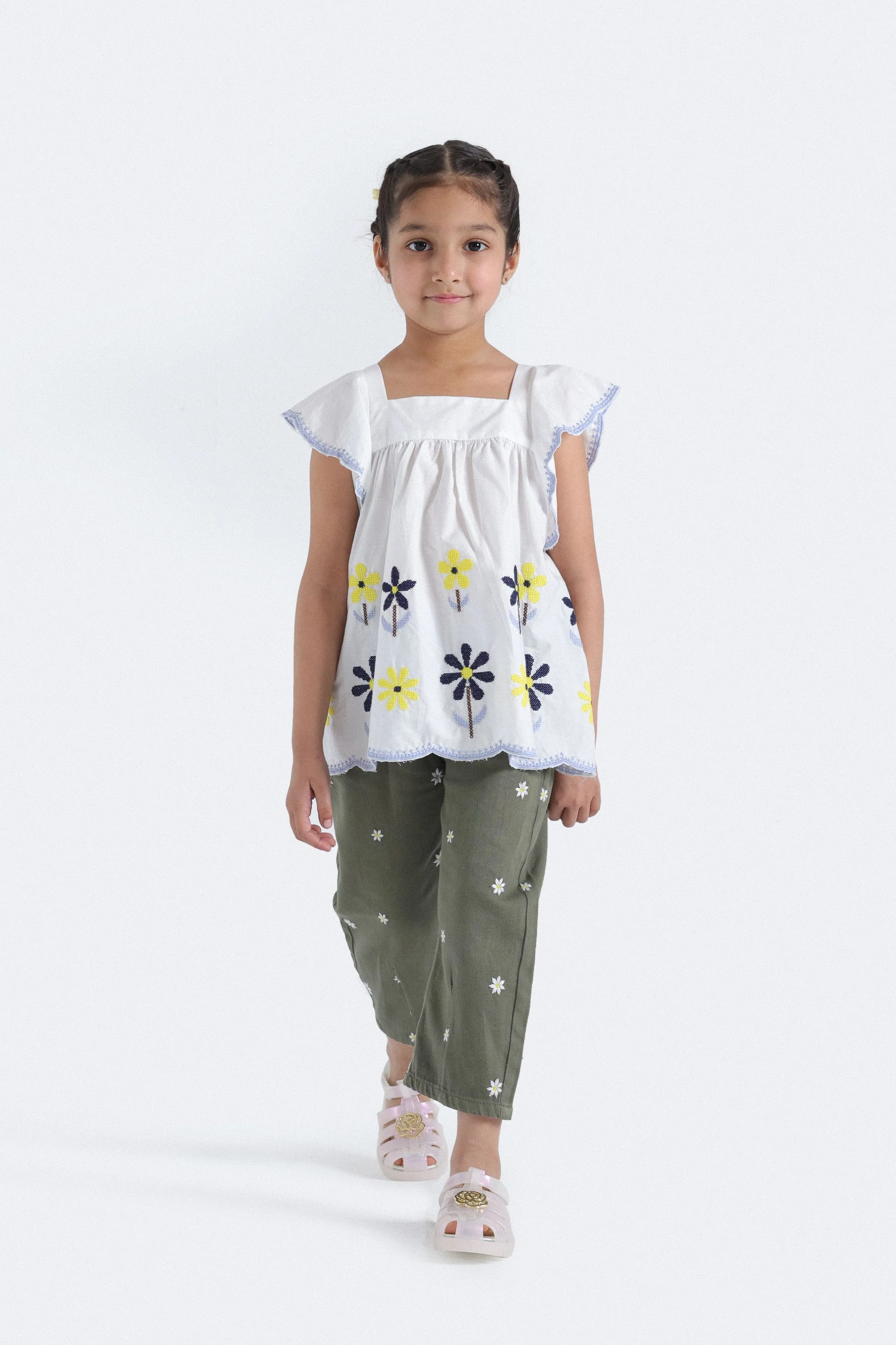 Embroidered Blouse With Ruffle Sleeves - Image 4