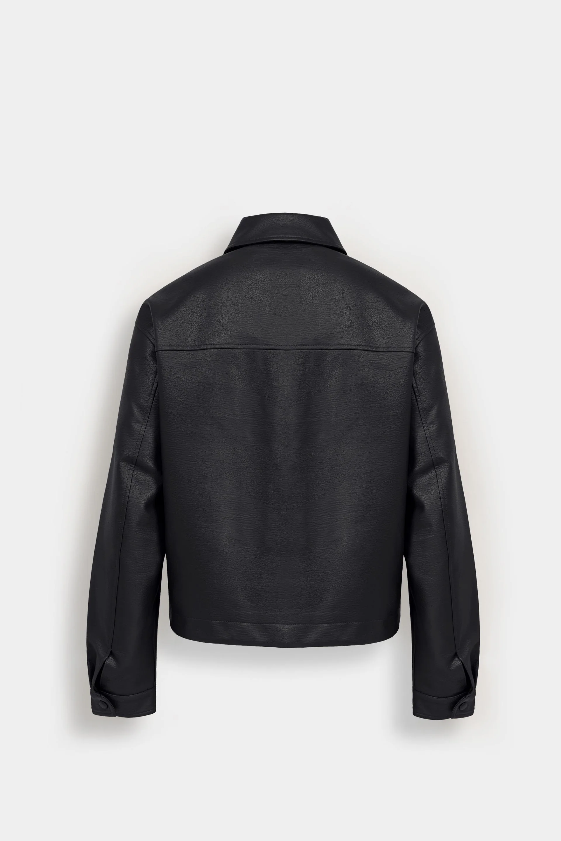 Faux Leather Bomber Jacket - Image 3