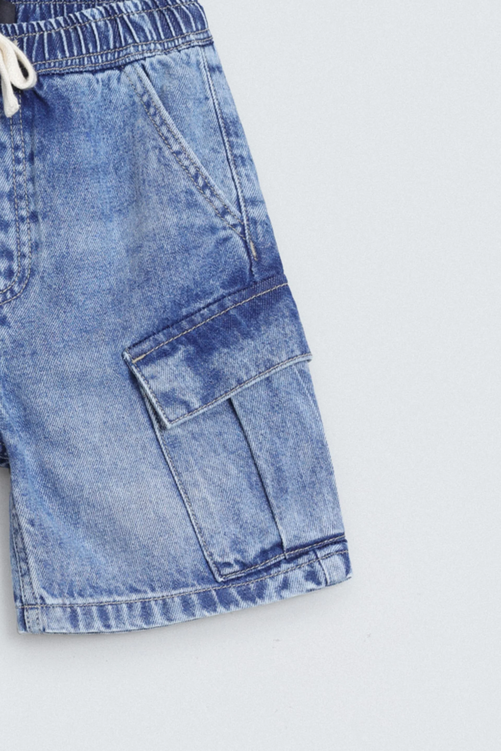 Denim Cargo Shorts - Image 2