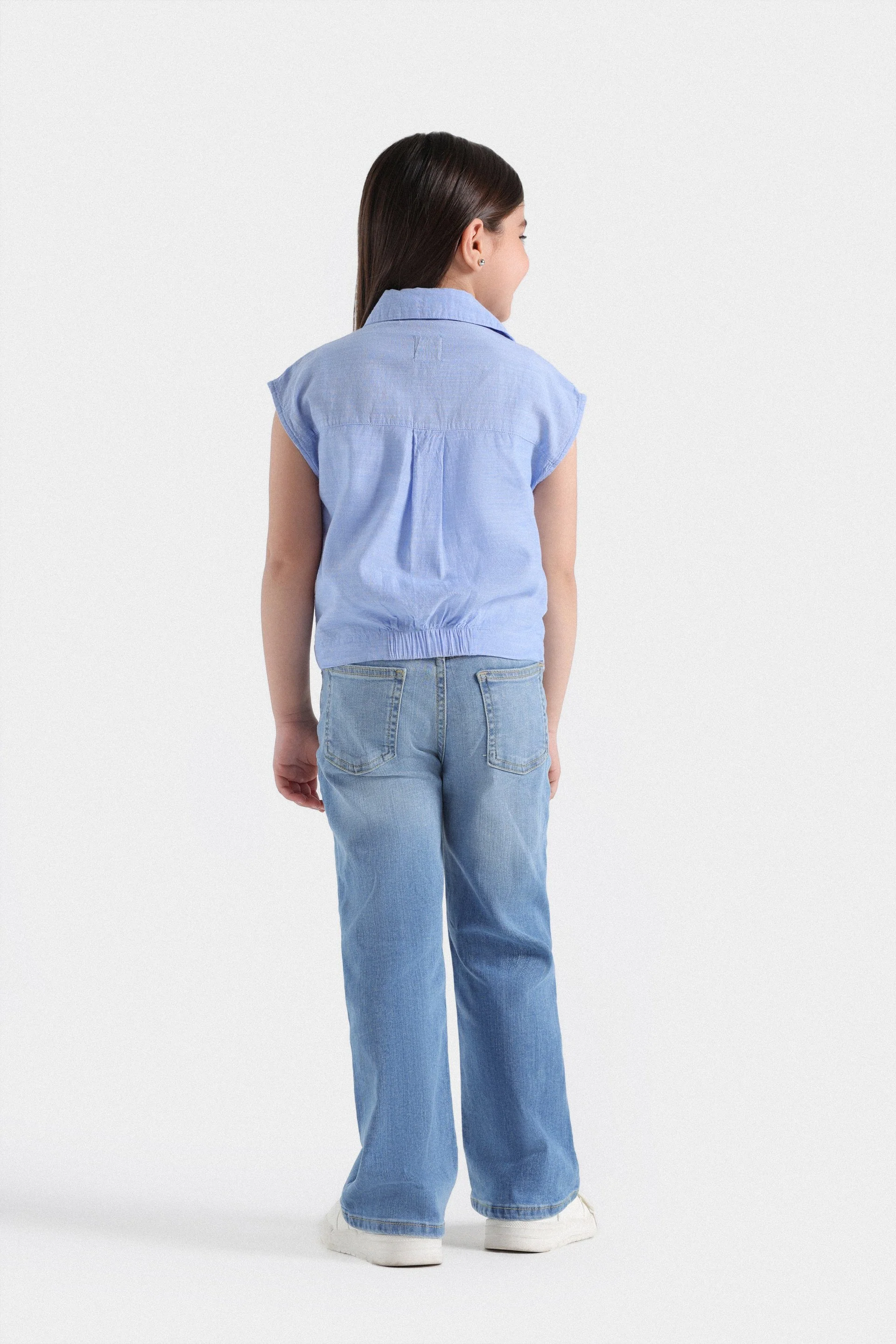 Button-Up Blouse With Knot Detail - Image 6