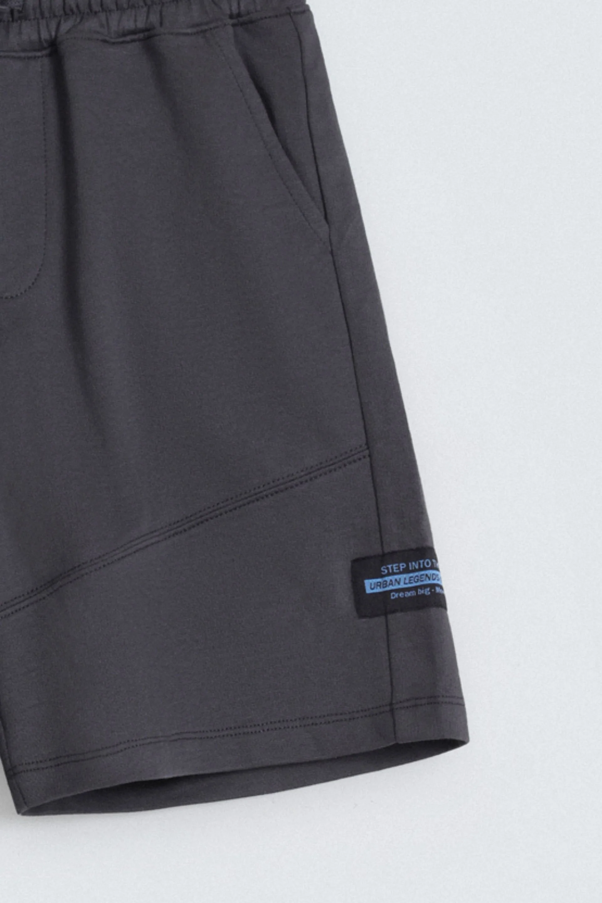 Knit Shorts With Label Patch - Image 2