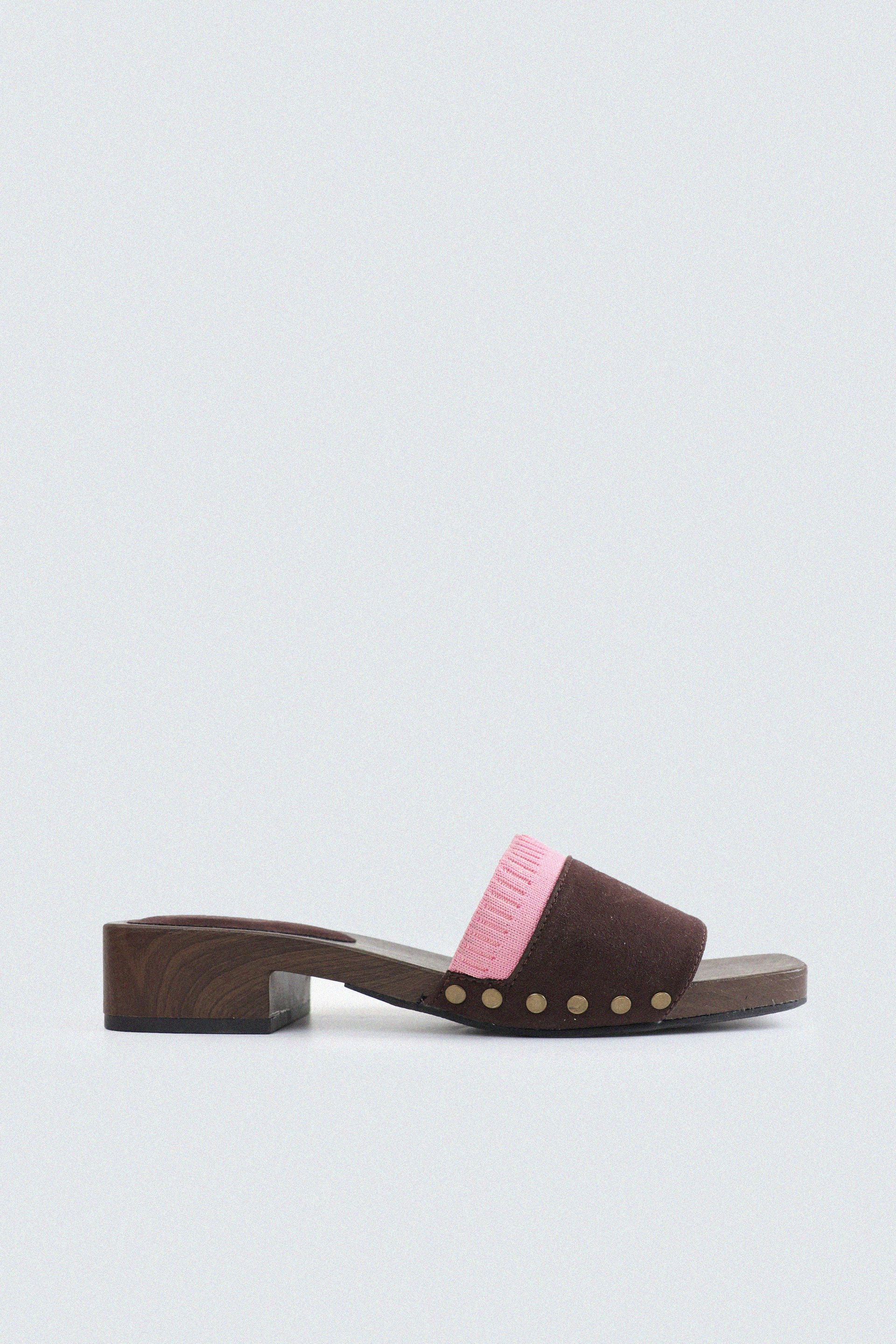 Suede Studded Block Heels