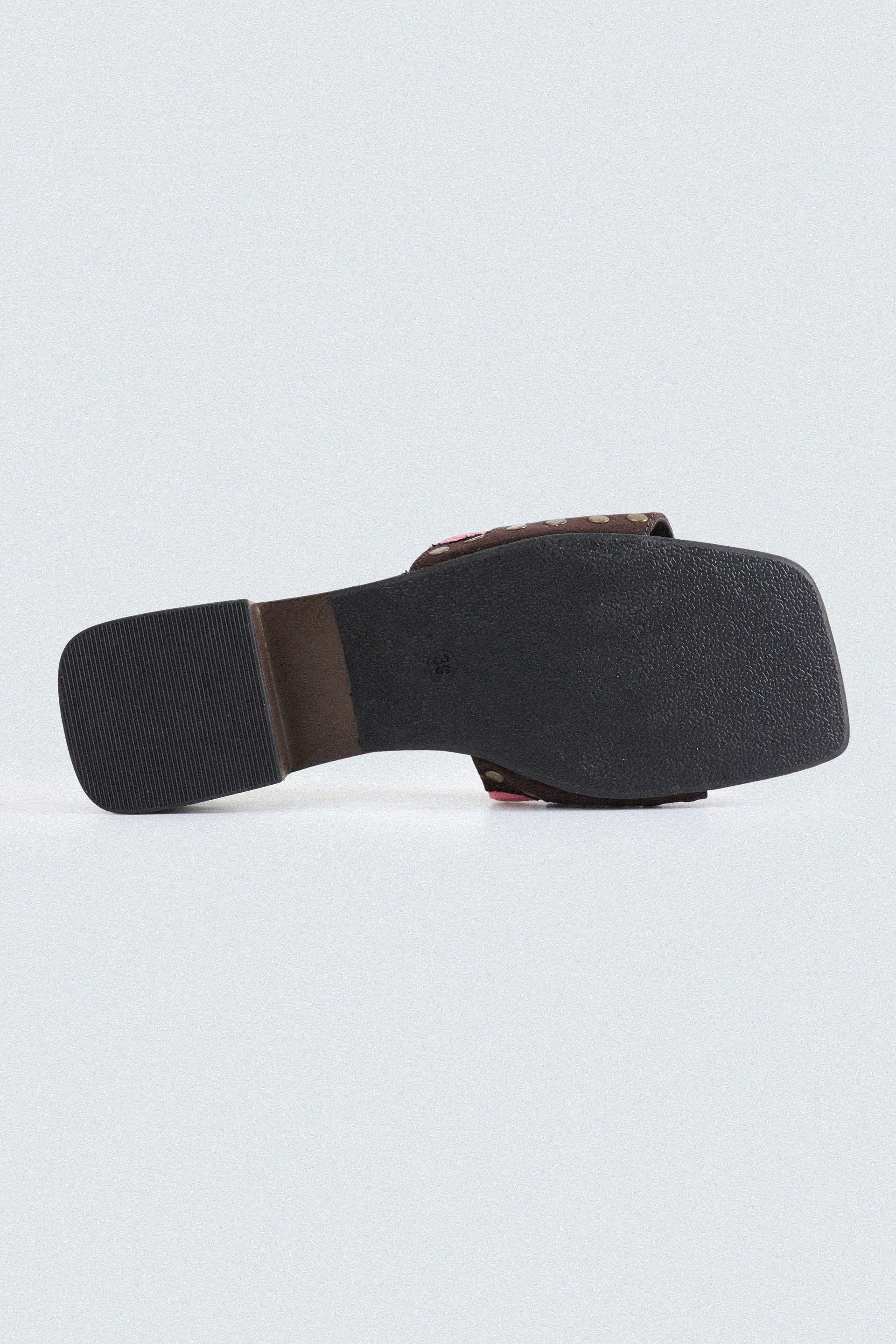 Suede Studded Block Heels - Image 4