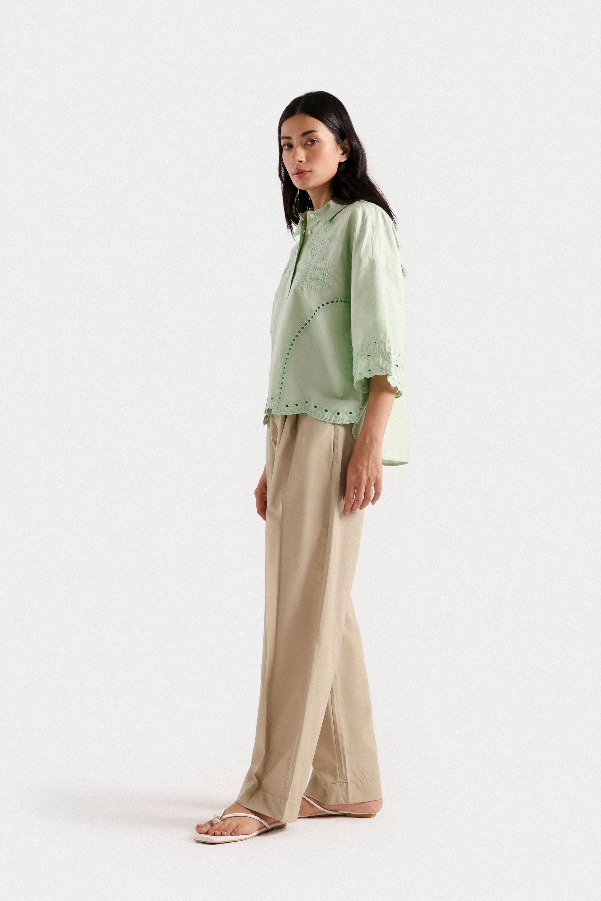 Pleated Barrel Pants - Image 3