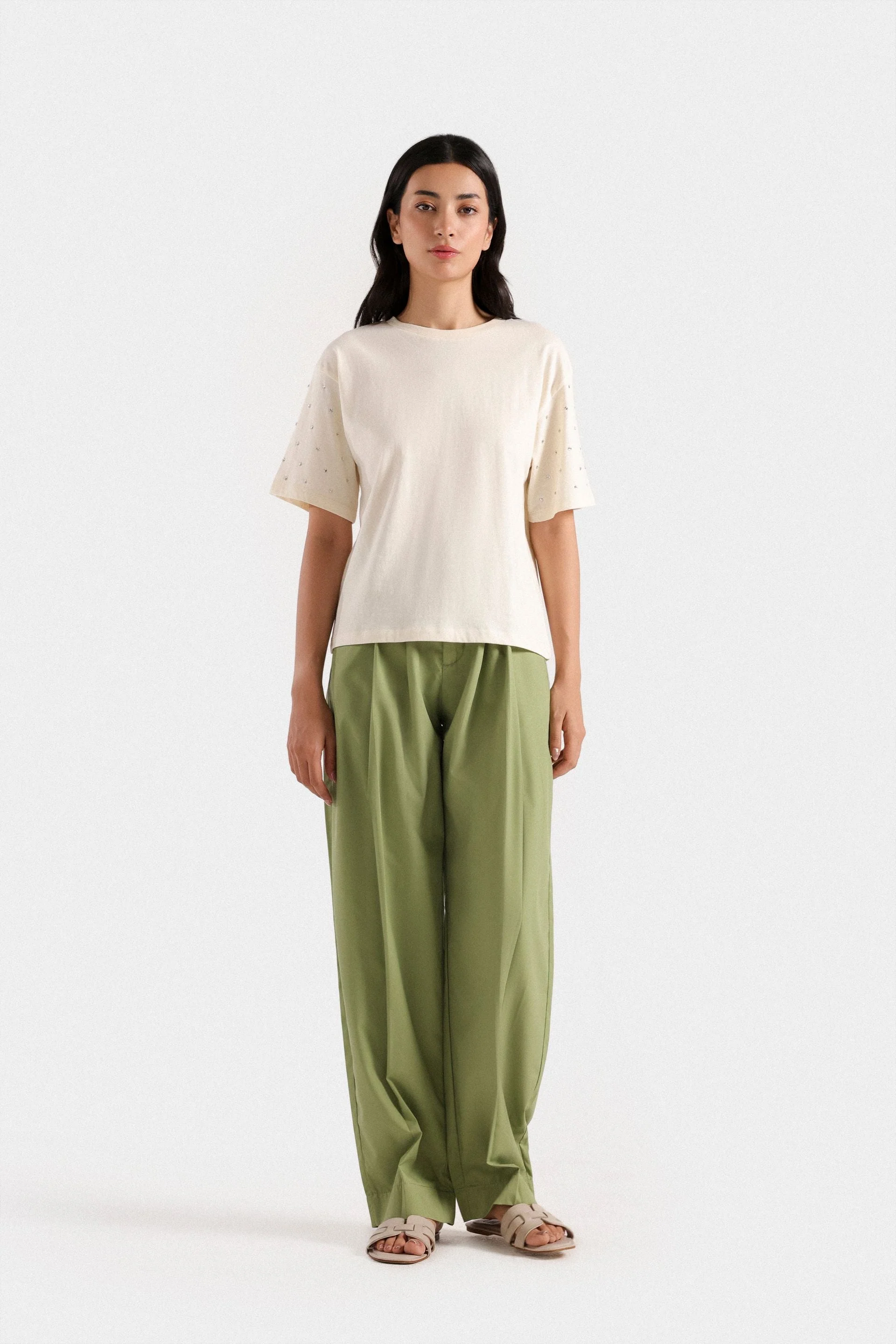 Pleated Barrel Pants - Image 9
