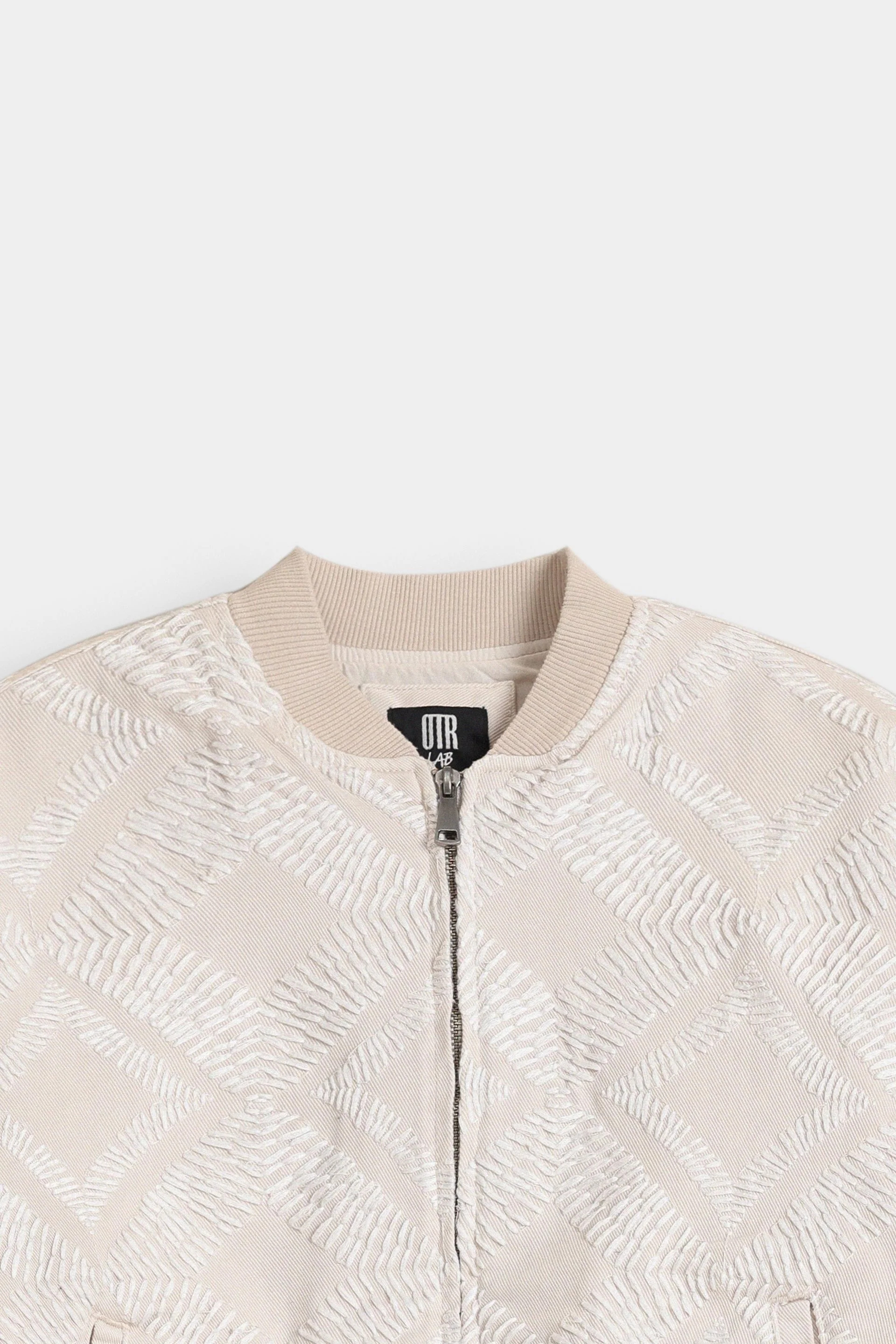 Cropped Embroidered Bomber Jacket - Image 7
