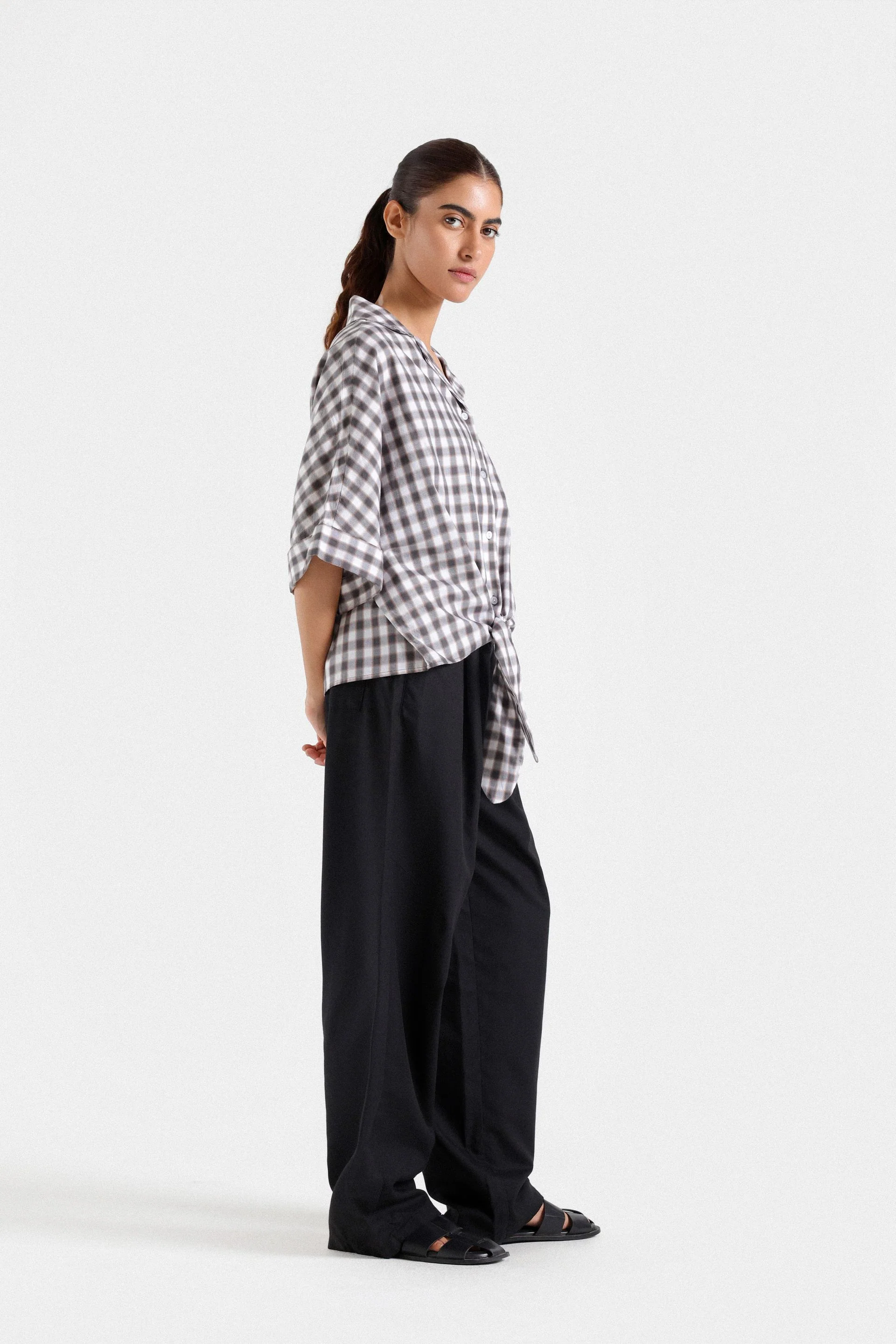 Pleated Barrel Leg Pants - Image 11