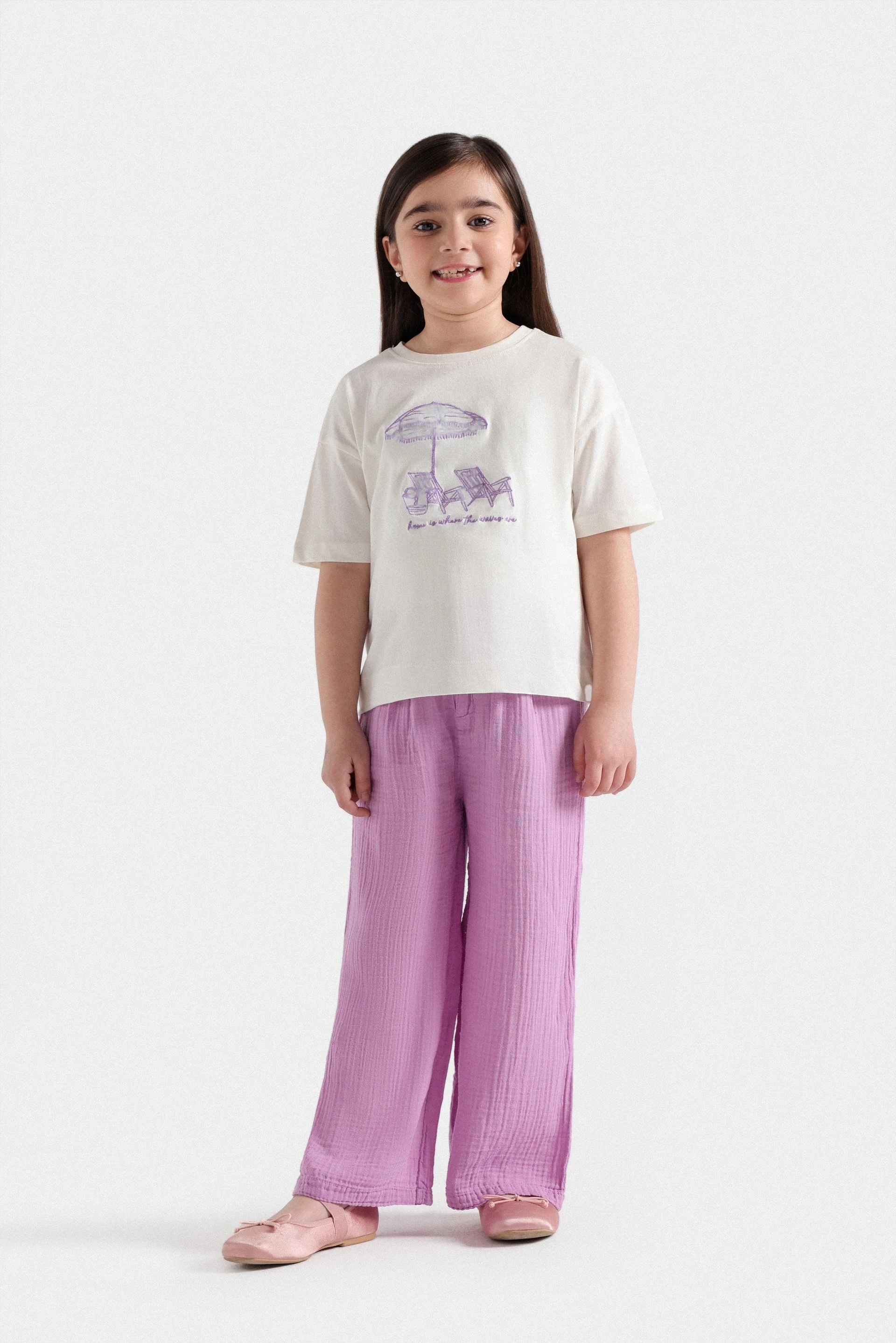 Creased-Effect Wide Leg Trousers - Image 5
