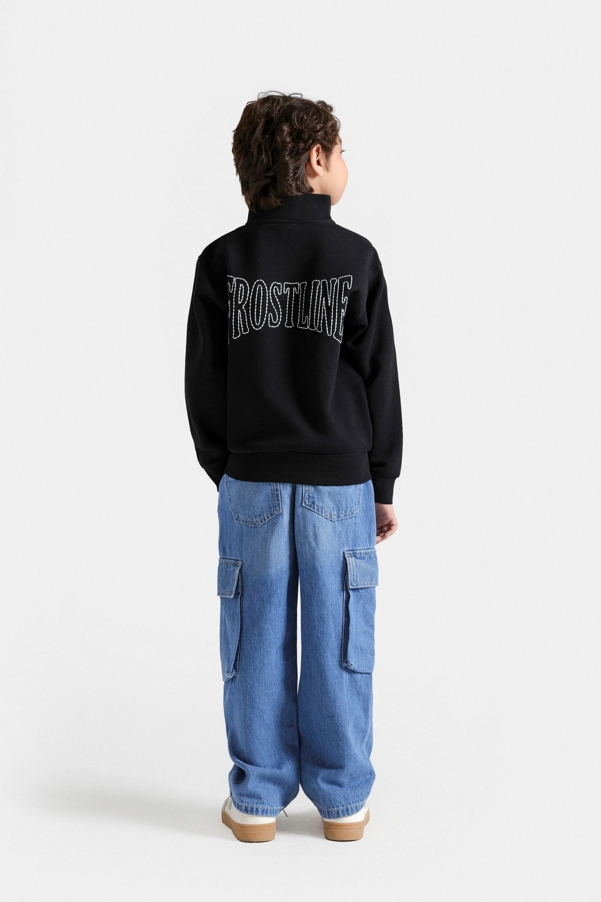 Embroidered Quarter Zip-Up Sweatshirt - Image 6