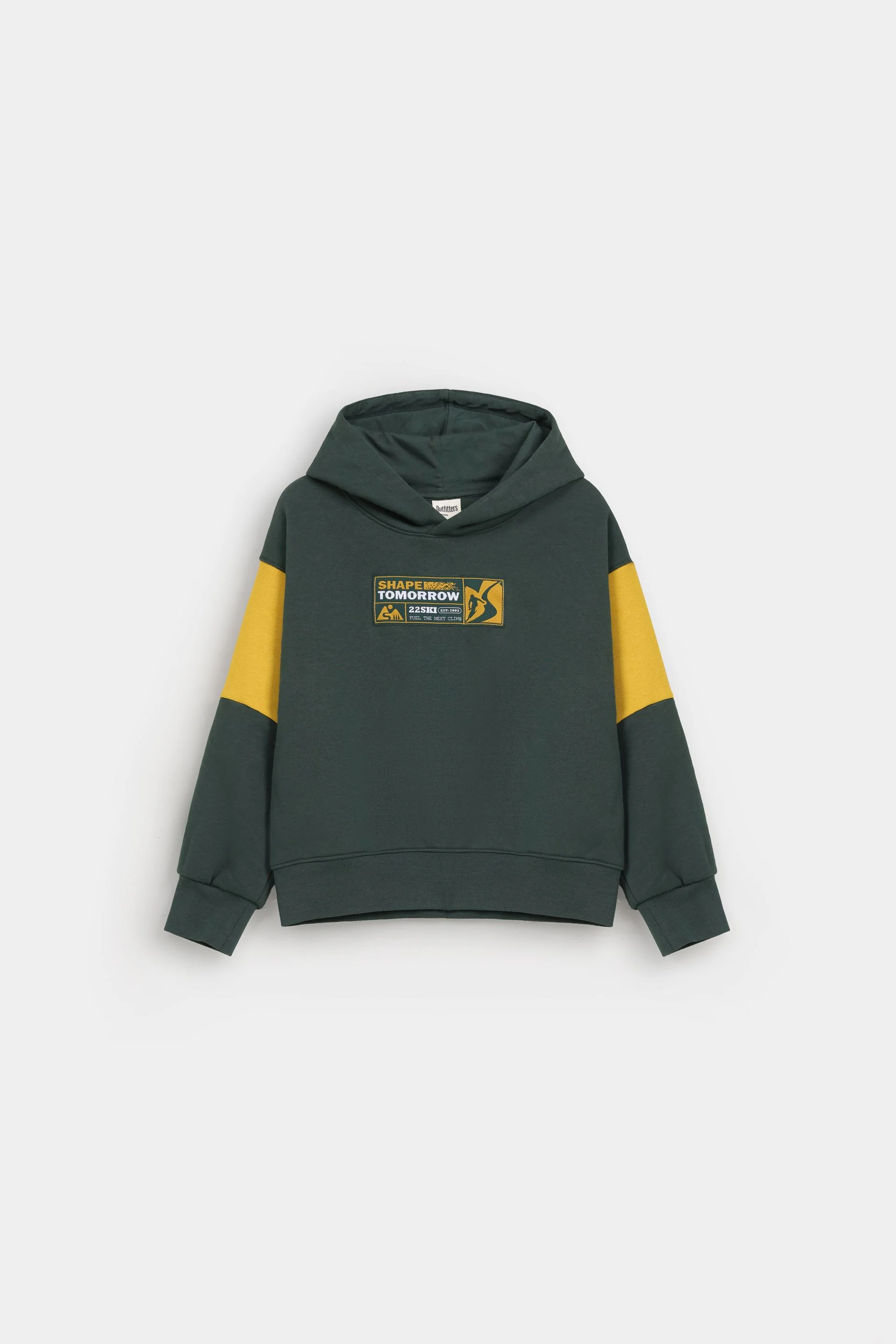 Color Block Hoodie With Label Patch