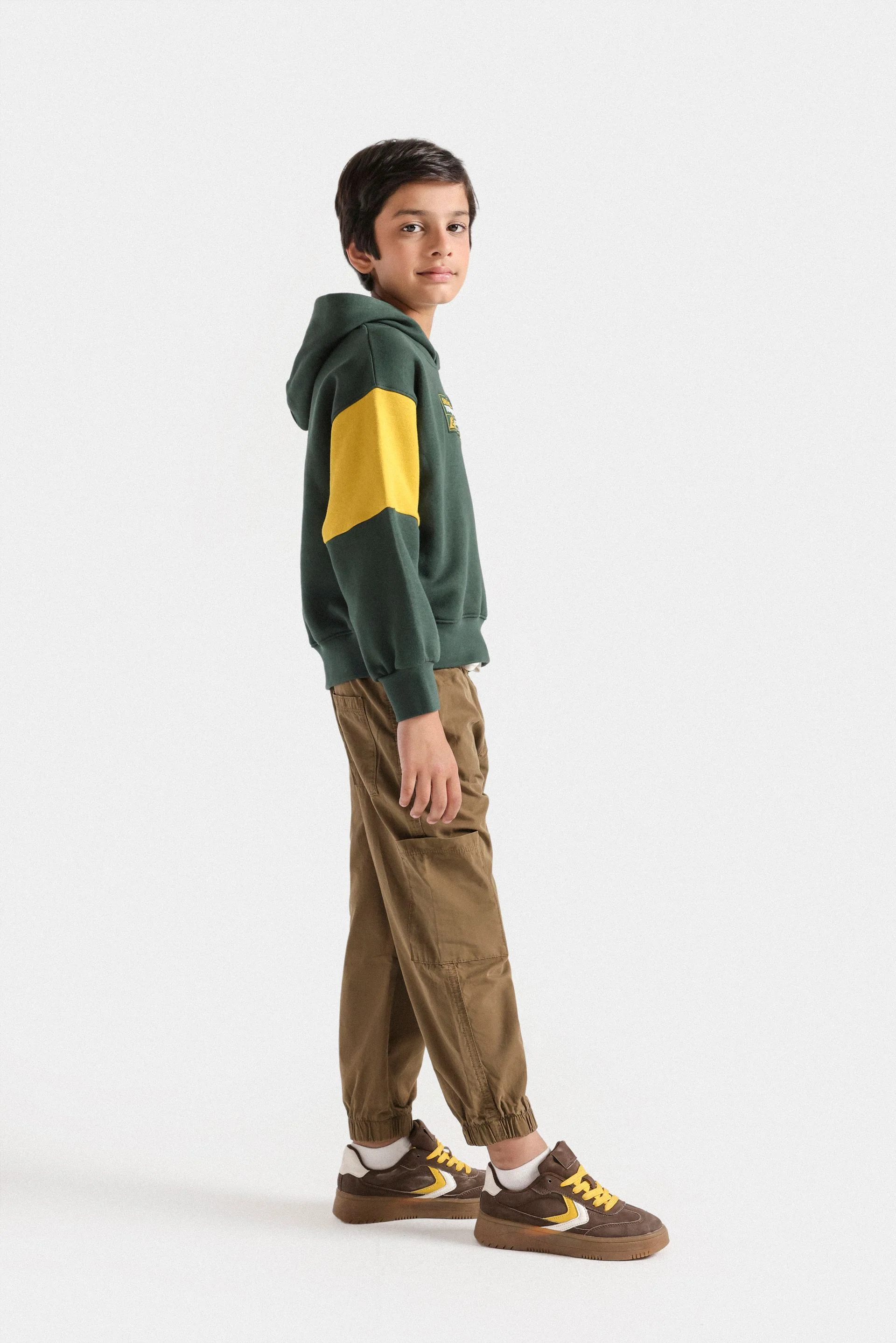 Color Block Hoodie With Label Patch - Image 5