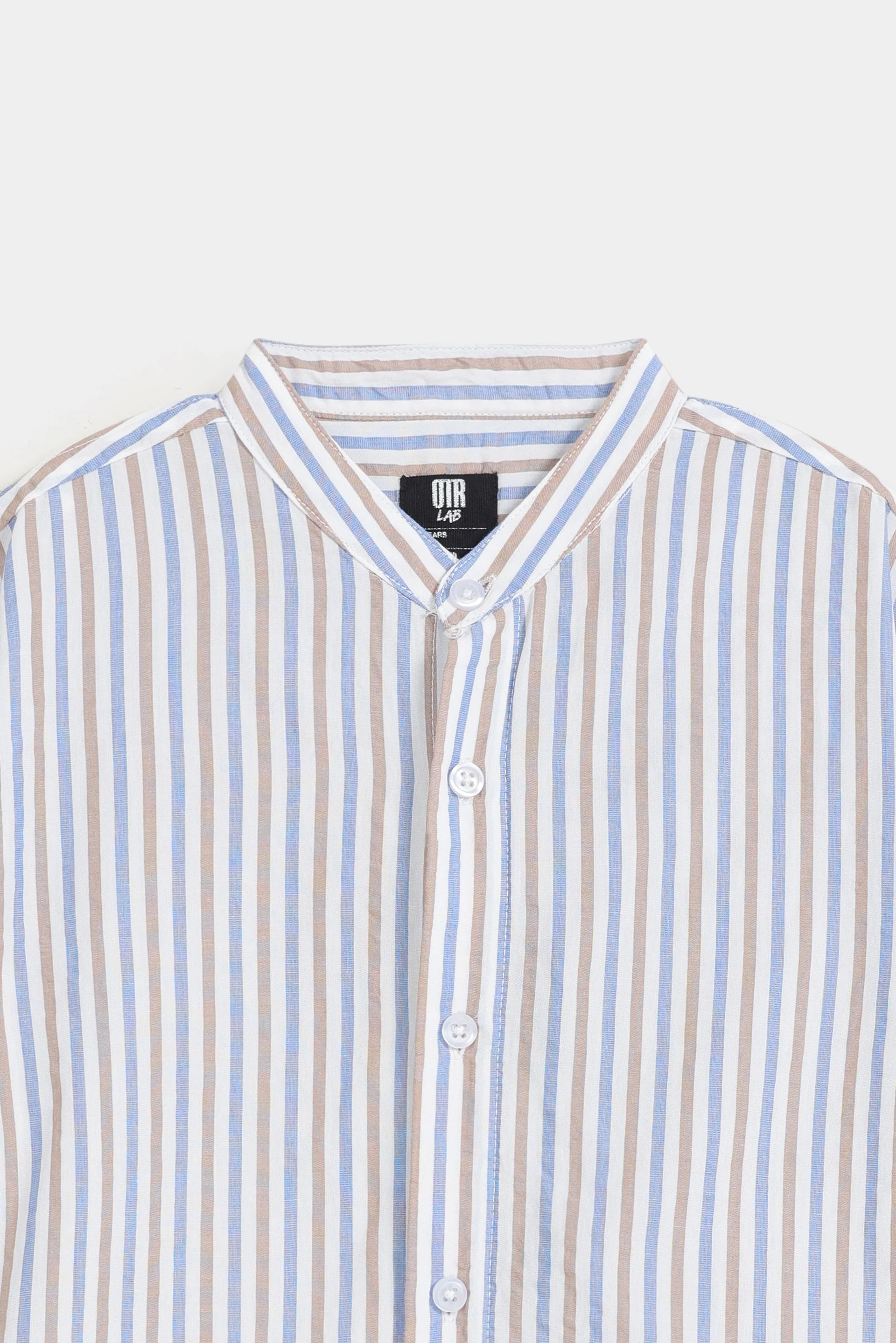 Banned Collar Striped Shirt - Image 2