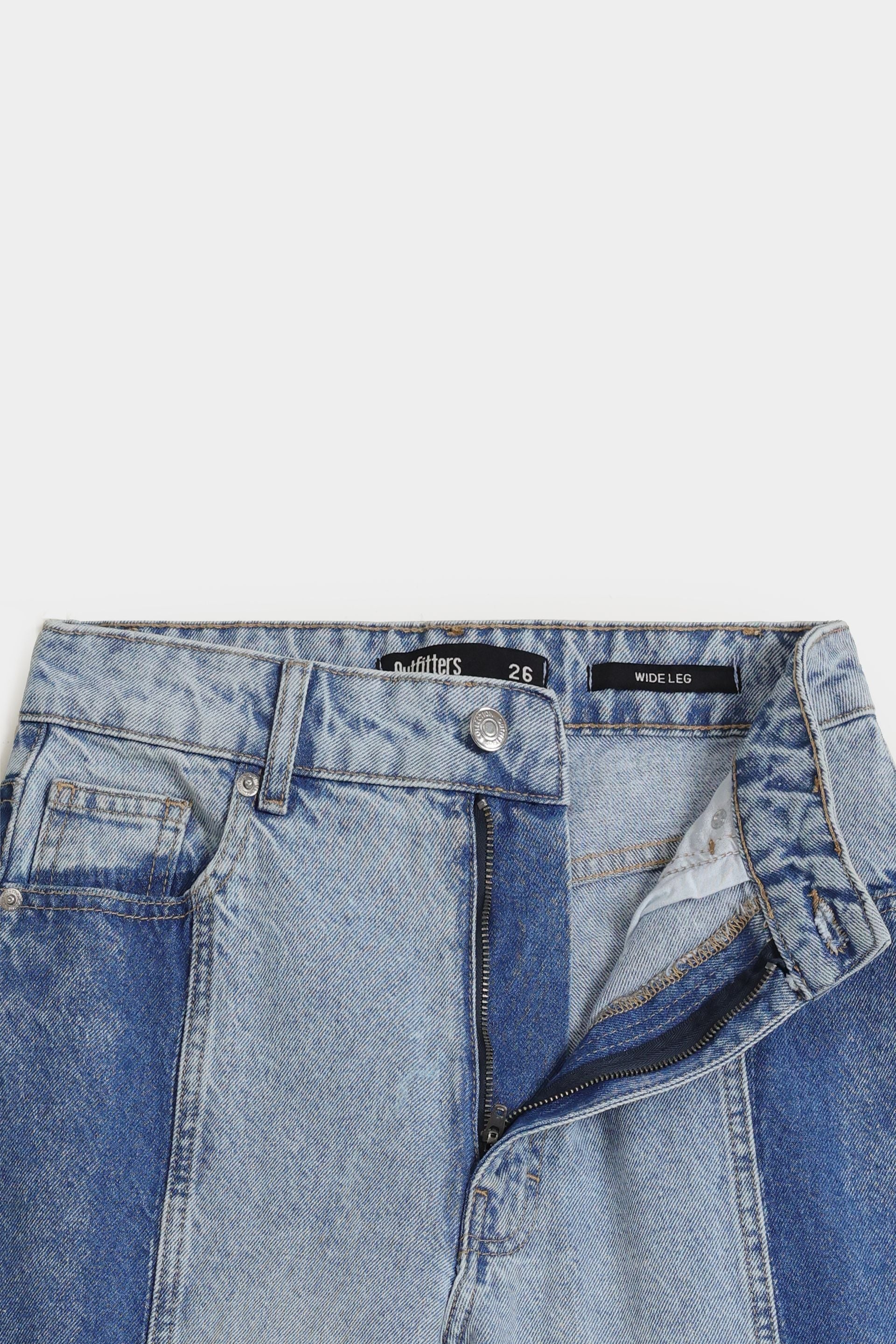 Wide Leg Contrast Jeans - Image 6