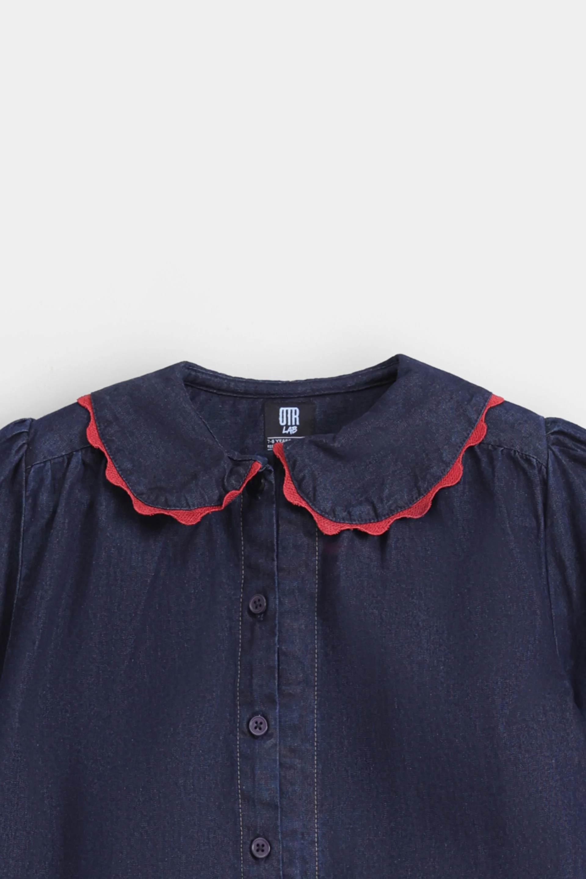Peter-Pan Collar Denim Shirt - Image 2
