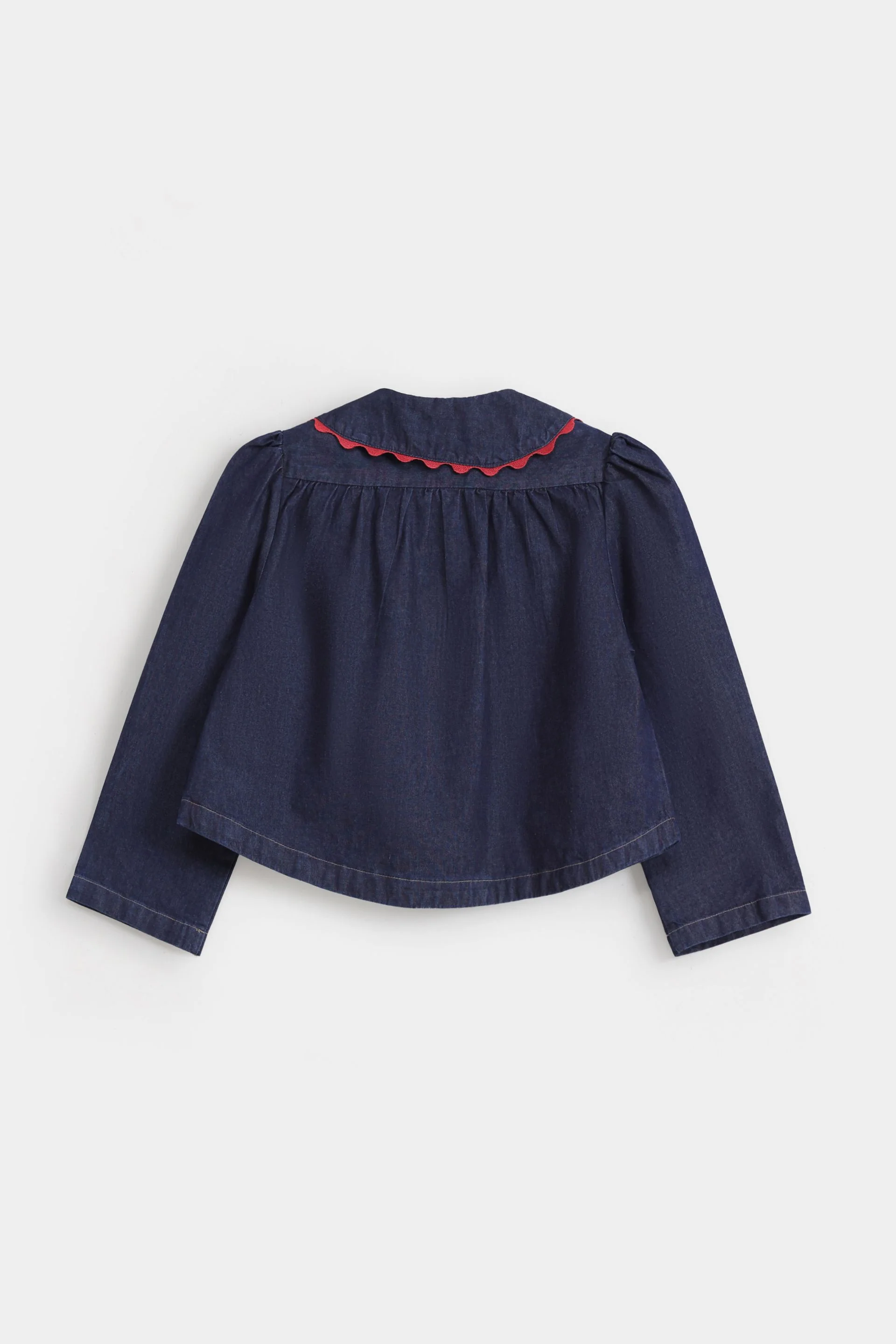 Peter-Pan Collar Denim Shirt - Image 3