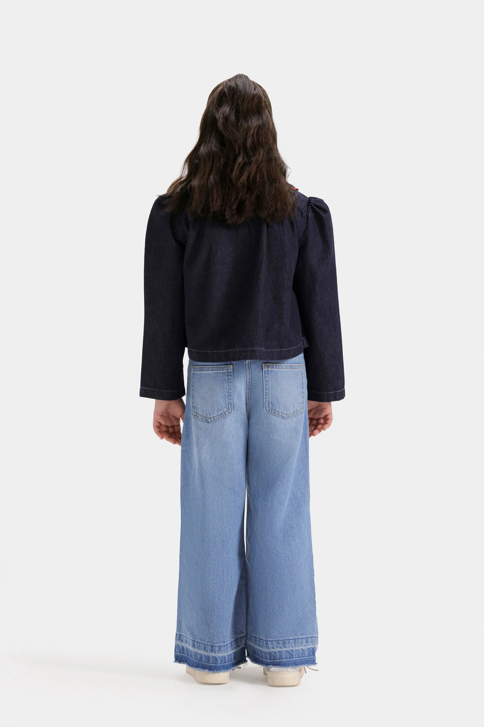 Peter-Pan Collar Denim Shirt - Image 6