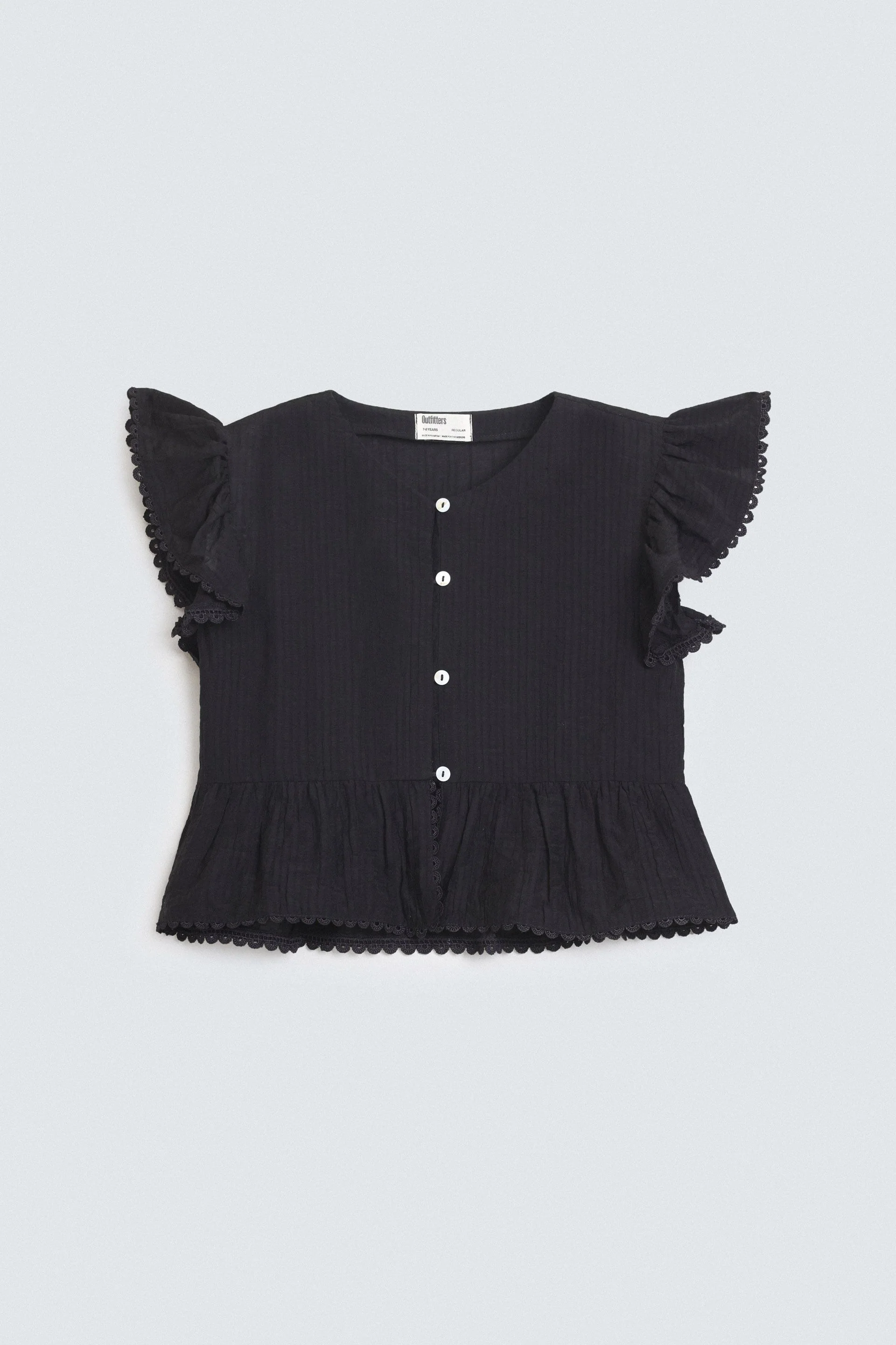 Cropped Shirt With Lace Detail - Image 4