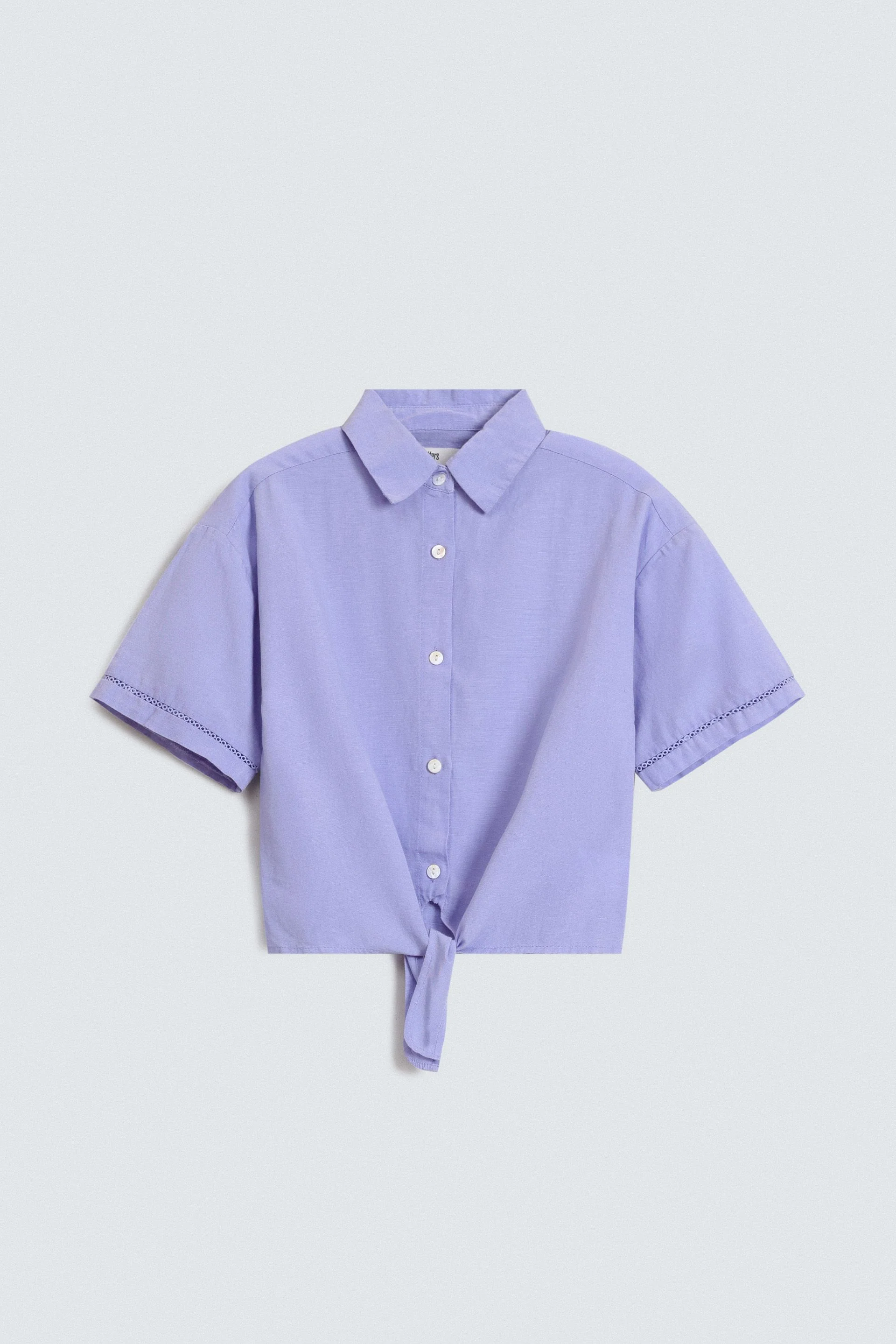 Cropped Shirt With Knot Detail