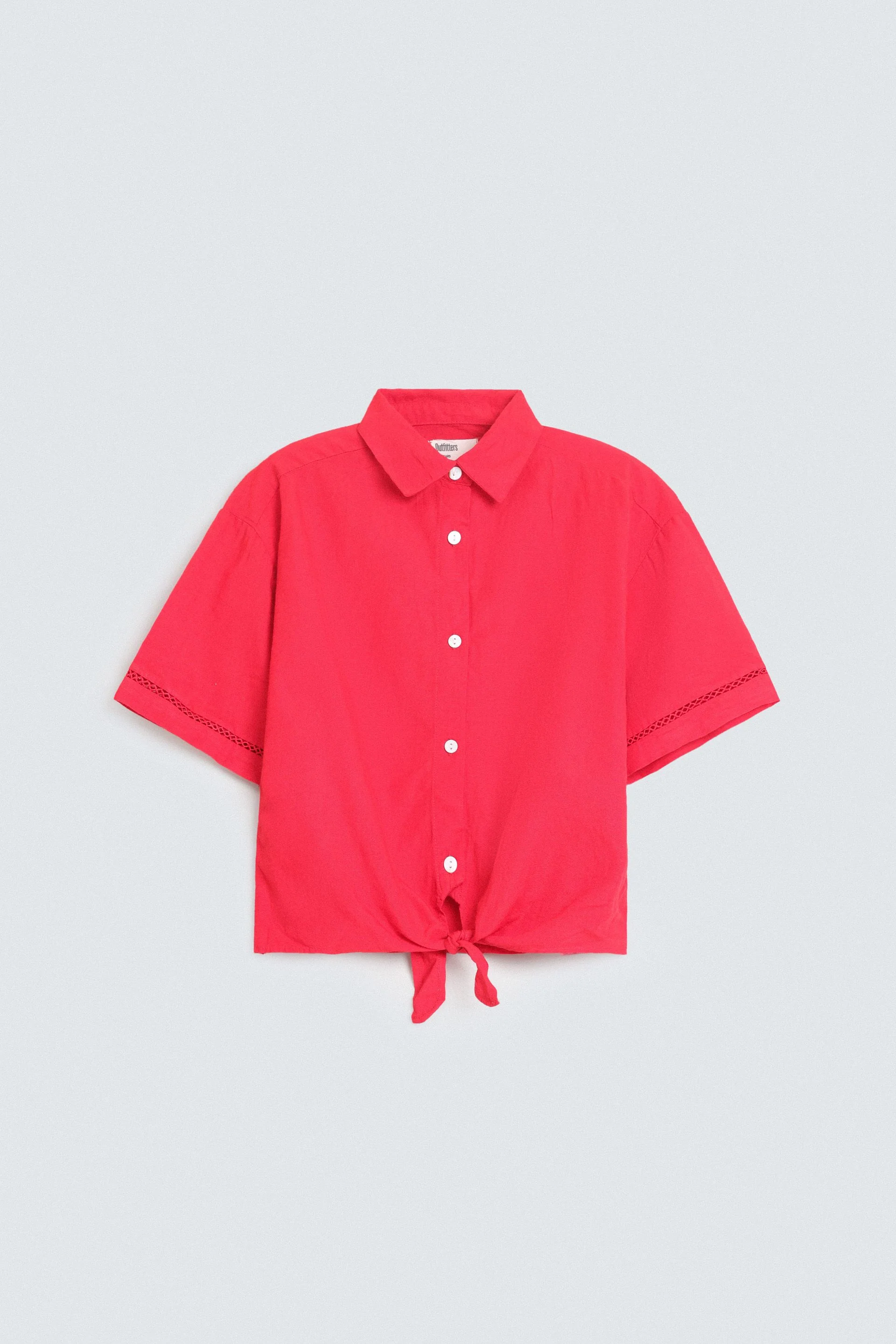 Cropped Shirt With Knot Detail - Image 7