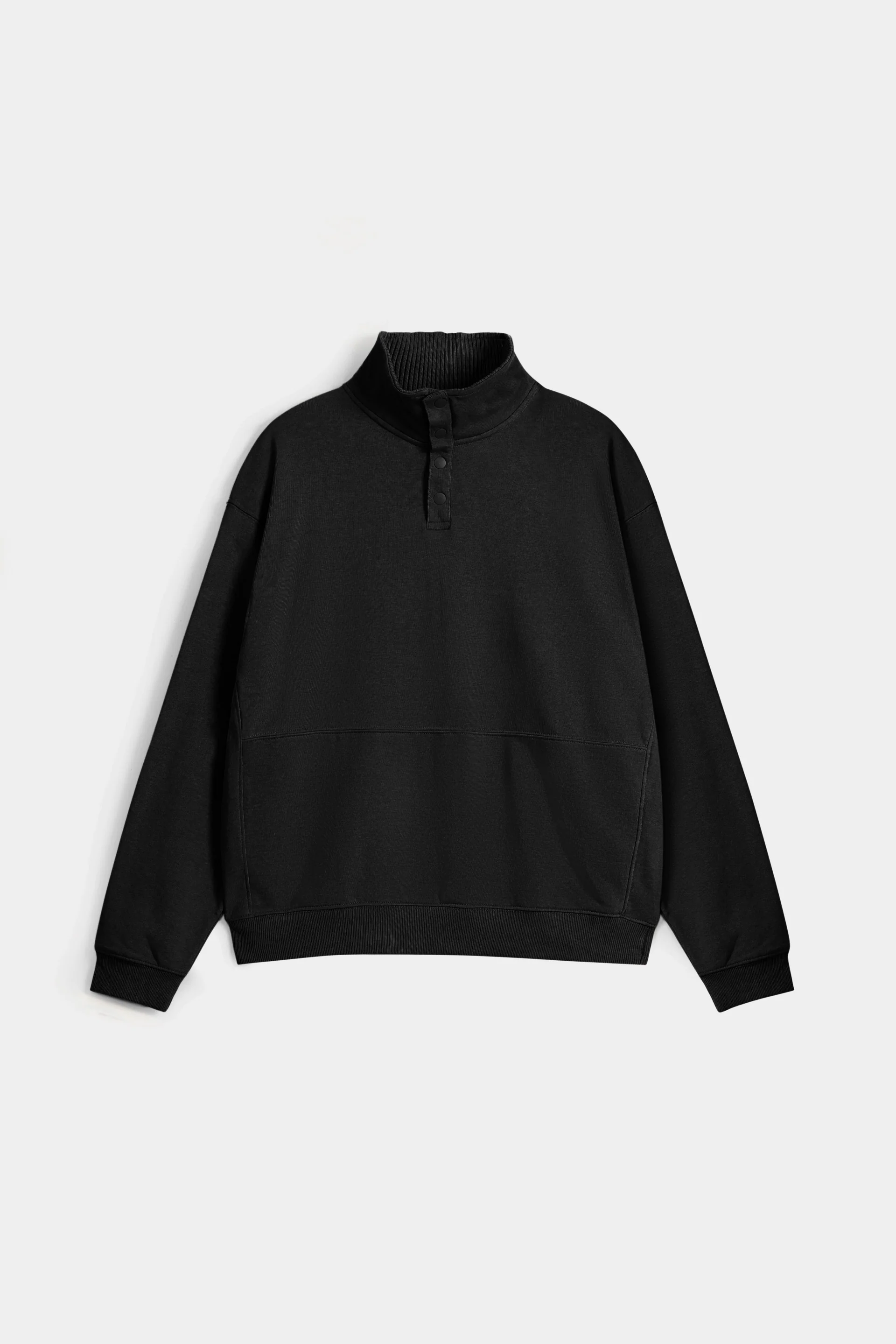 Buttoned Quarter Placket Sweatshirt - Image 11